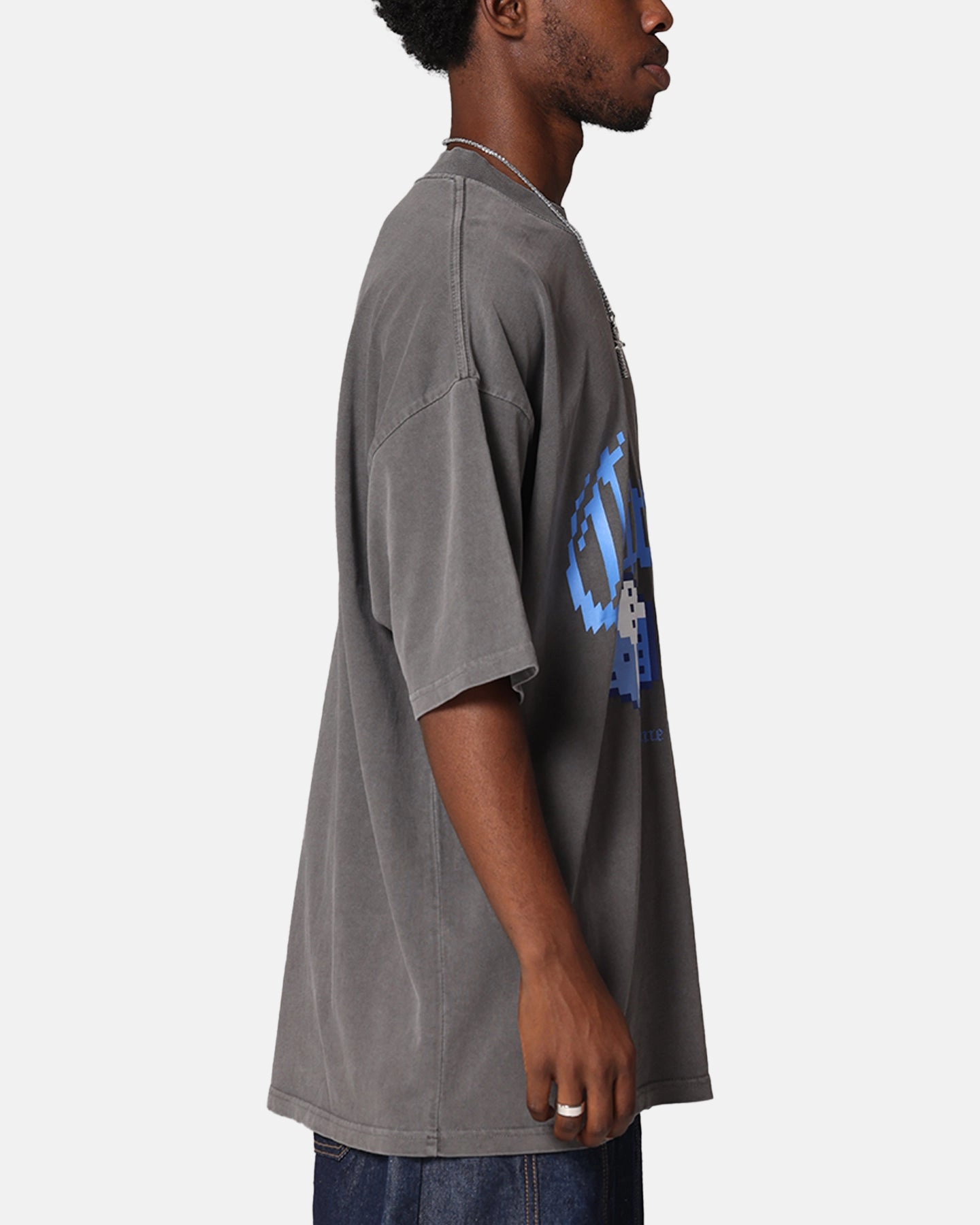 Carre Game Over Mock Neck T-Shirt Washed Charcoal Sporty Appeal Comfy Wear