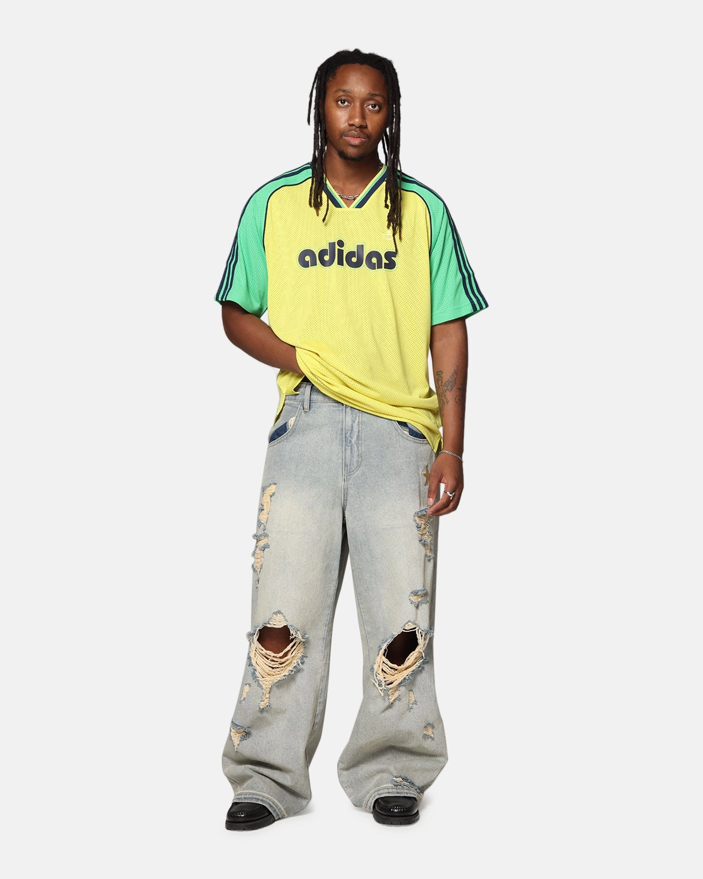 Adidas Originals Jersey Yellow Zero Chafe Technology Relaxed Fit