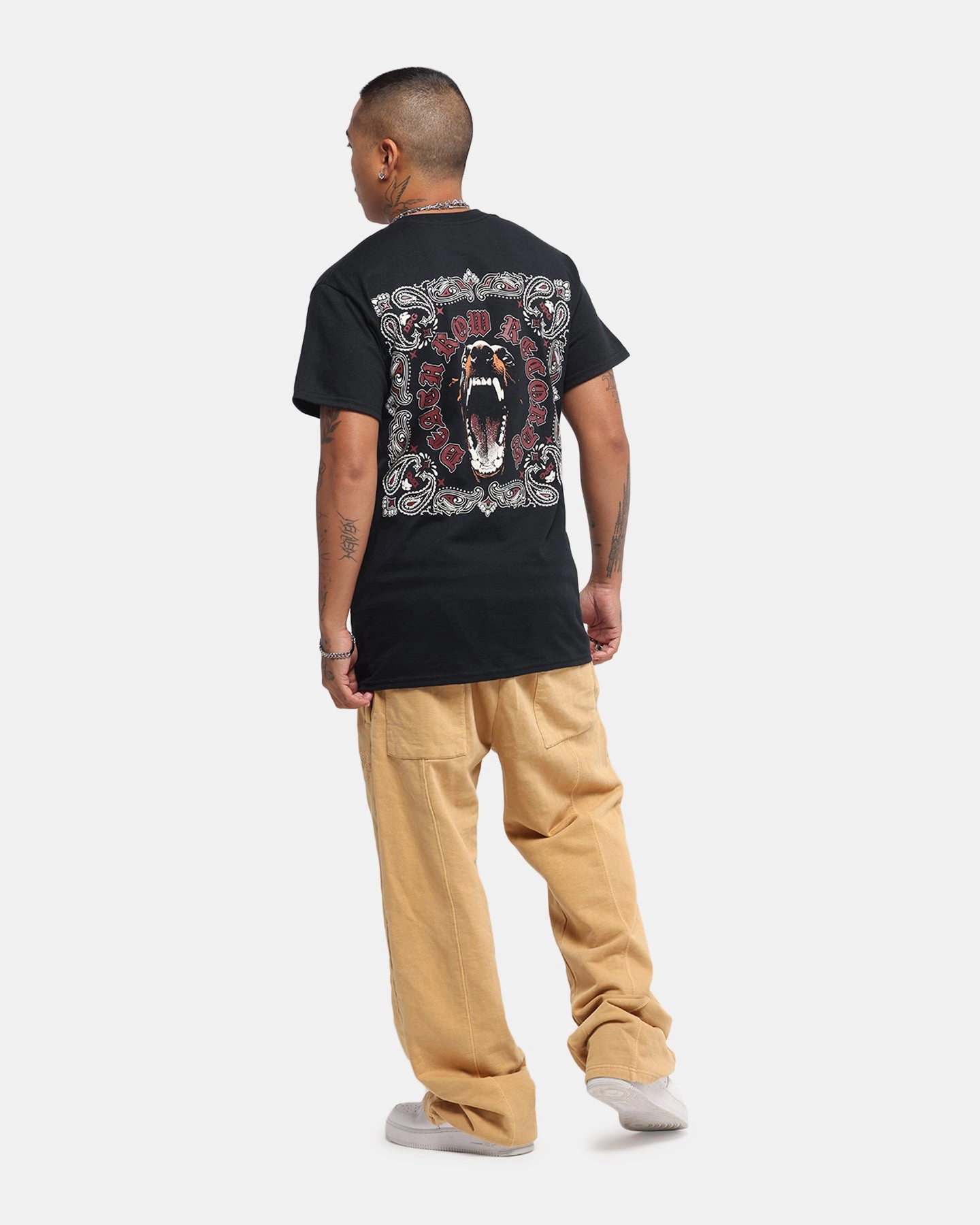Deathrow Records Doberman Bandana T-Shirt Black Timeless Comfort
