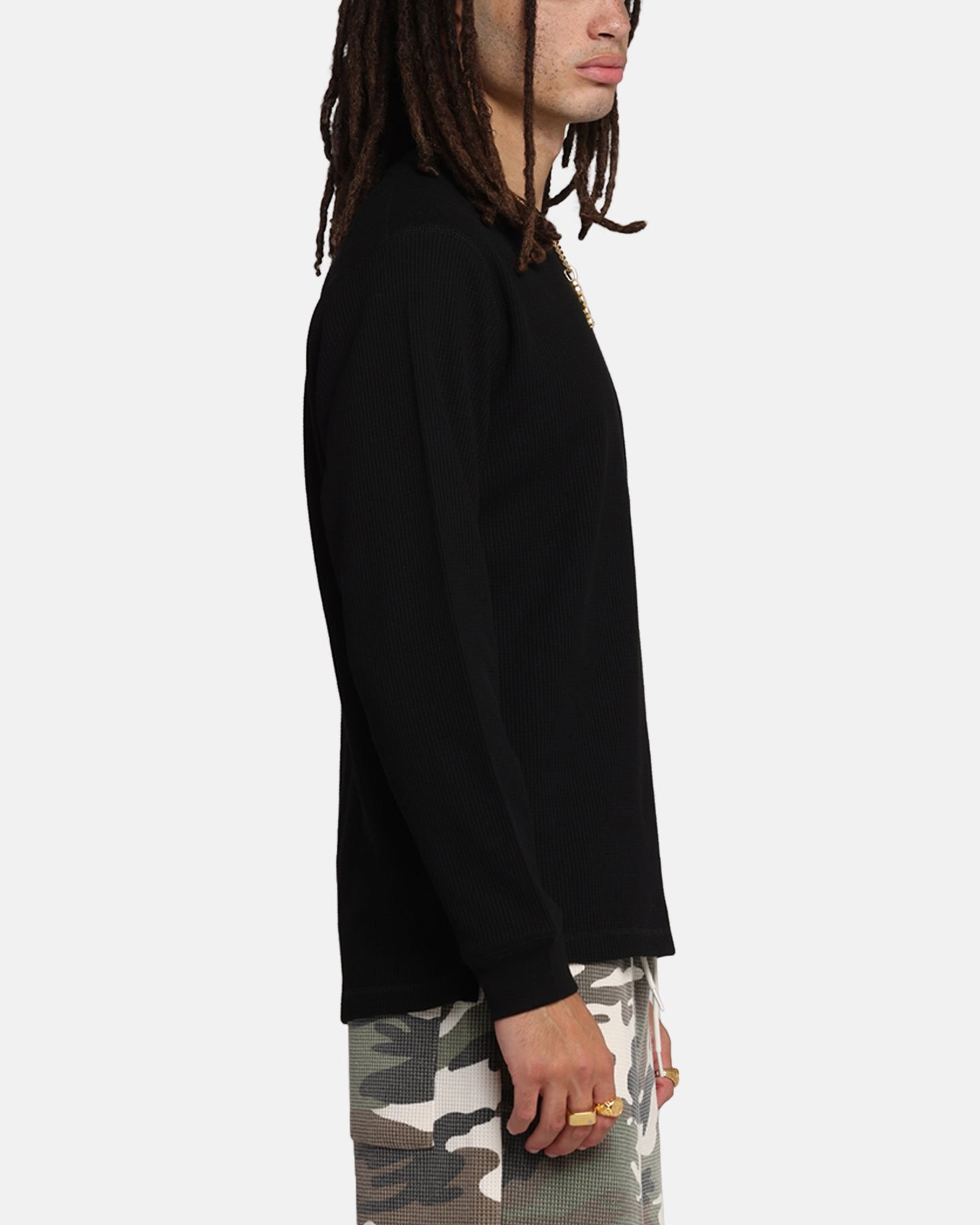 Relaxed Comfort Look Wrinkle Resistant Finish XXIII Thermal Long Sleeve T-Shirt Black