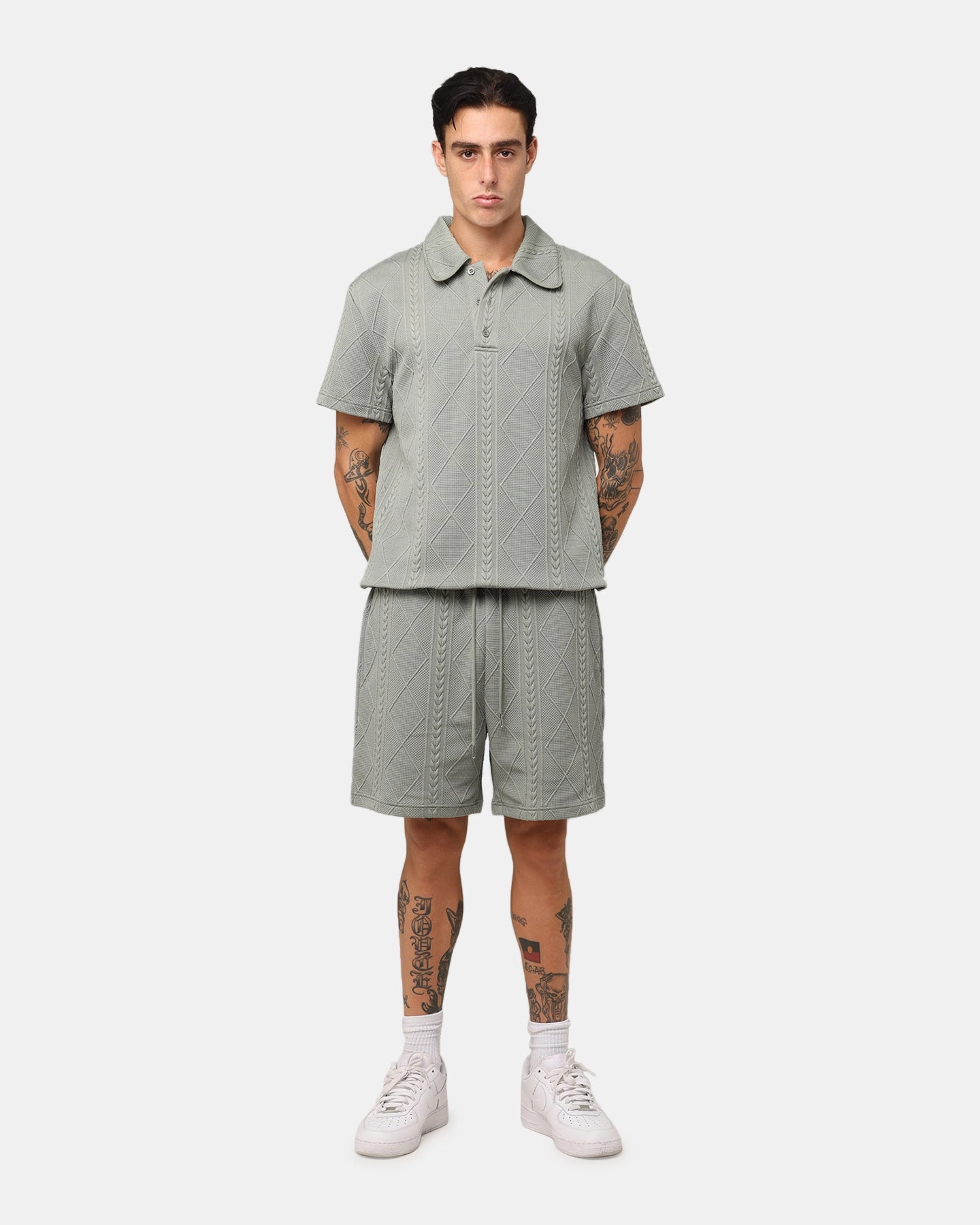 XXIII Danny Knit Polo Shirt Olive Performance Fabric LowProfile Seam Tape