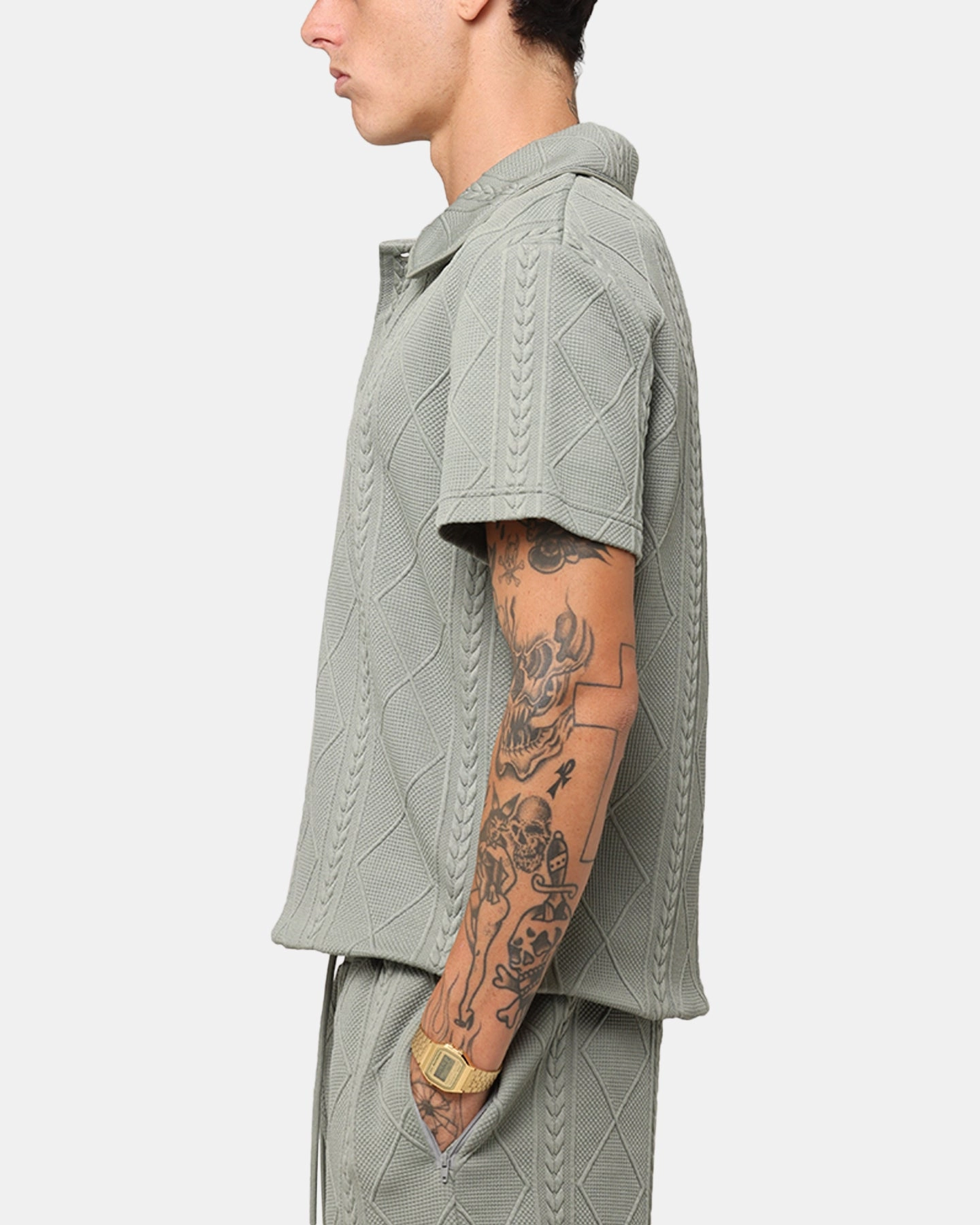 XXIII Danny Knit Polo Shirt Olive Breathable Cotton AntiPilling Technology