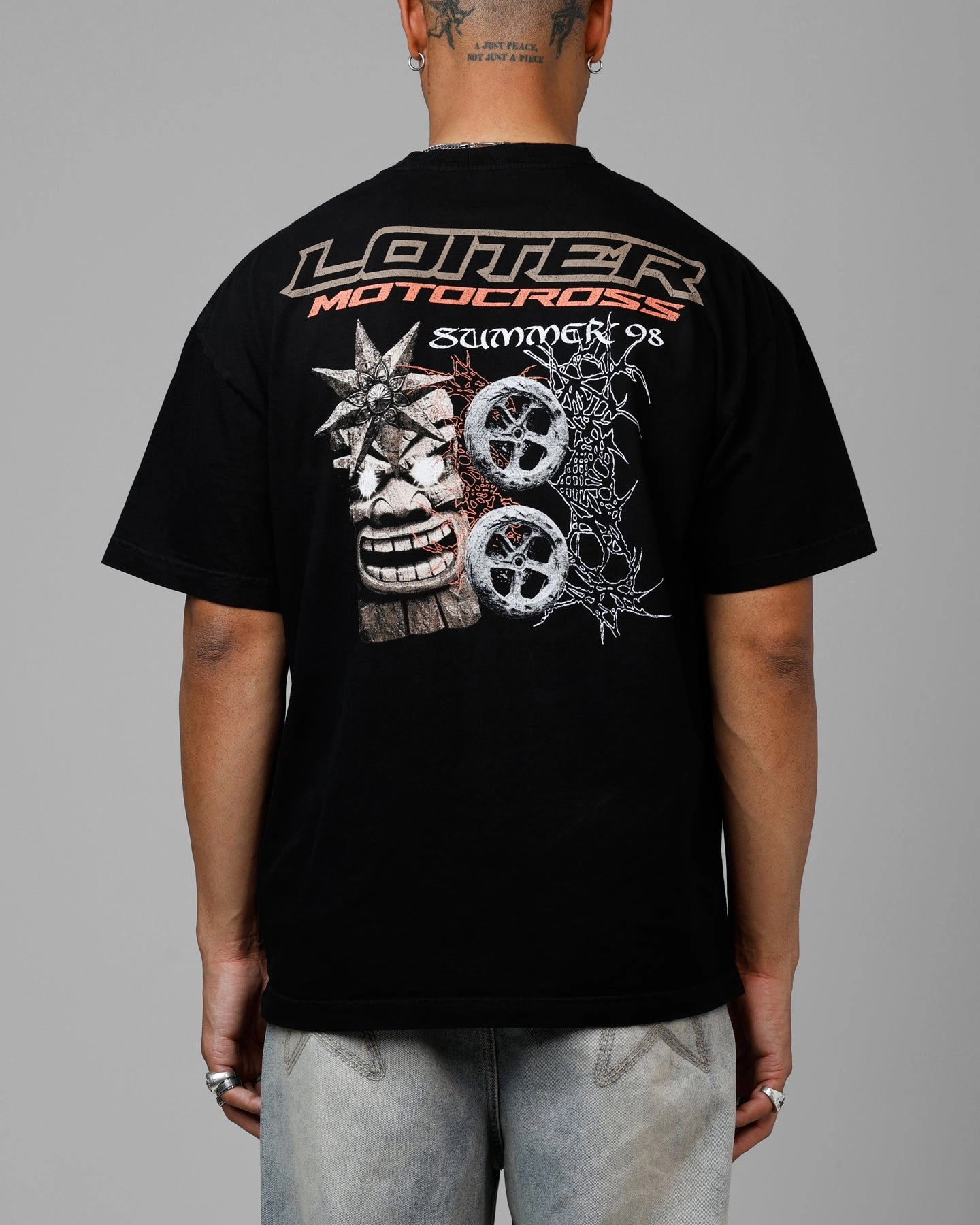 Loiter Summer Motocross Vintage T-Shirt Black Tight fit sexiness