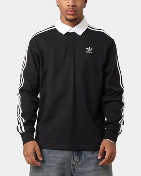 TemperatureRegulating Layer Quick-Dry Tech Adidas Rugby Polo Shirt Black