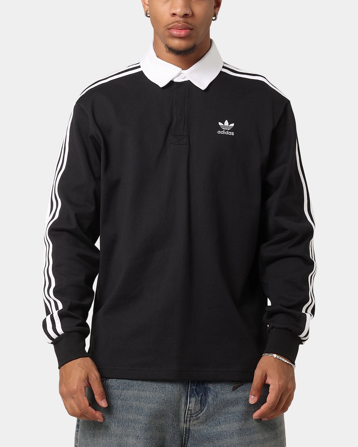 TemperatureRegulating Layer Quick-Dry Tech Adidas Rugby Polo Shirt Black