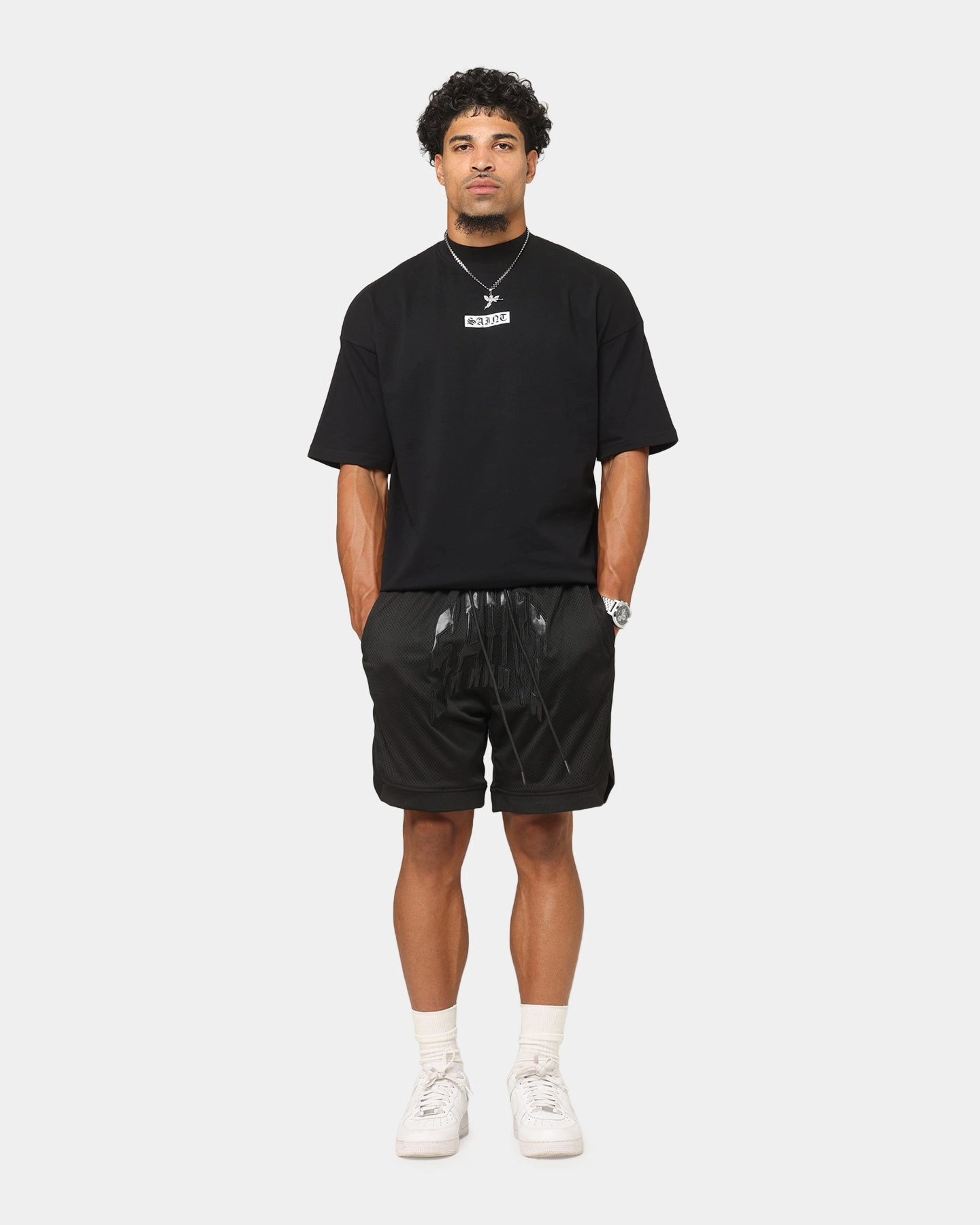 Slip Resistant Inner Lining Saint Morta Outlaw Basketball Shorts Black