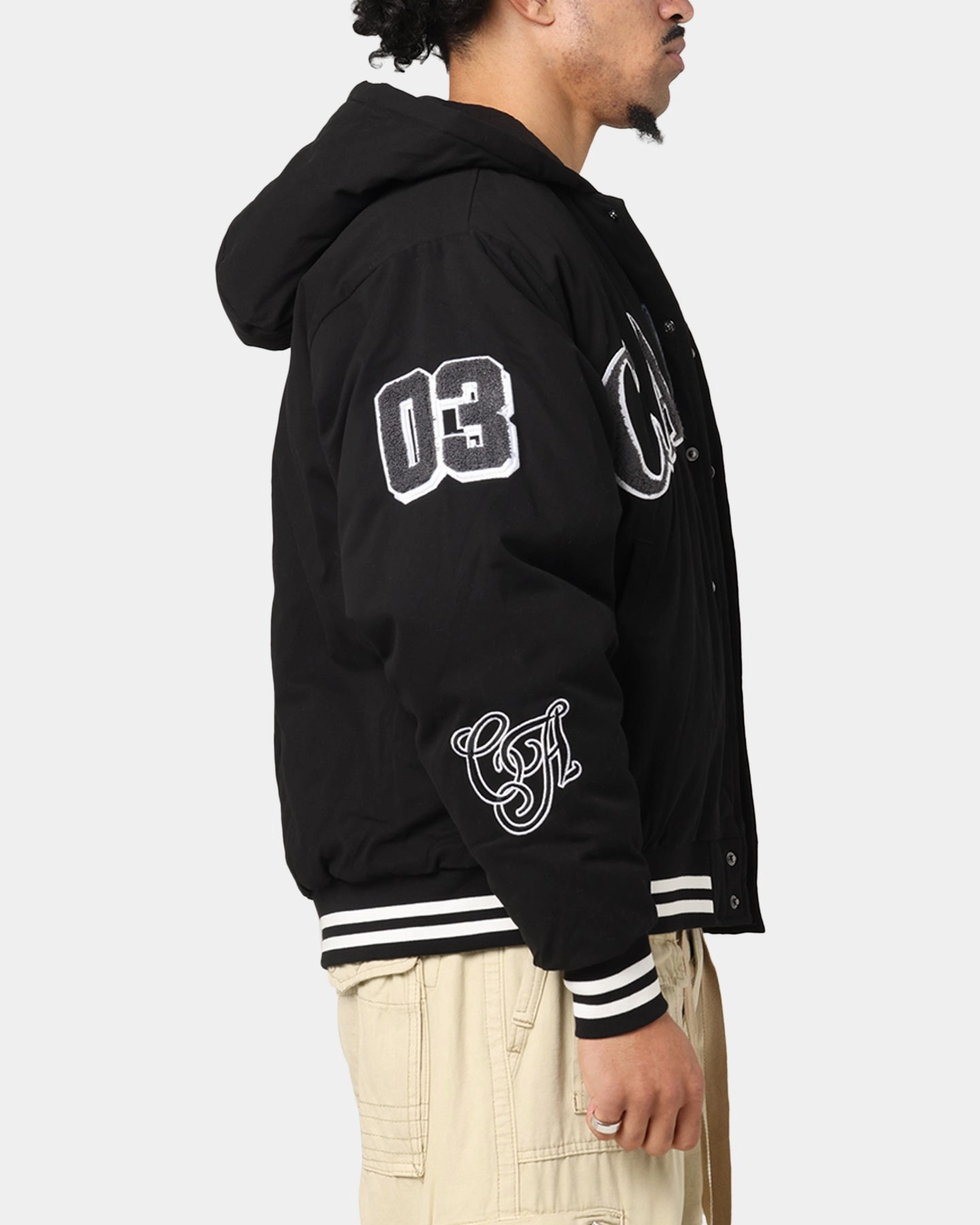 Multipanel Construction Carre C-Star Varsity Jacket Black