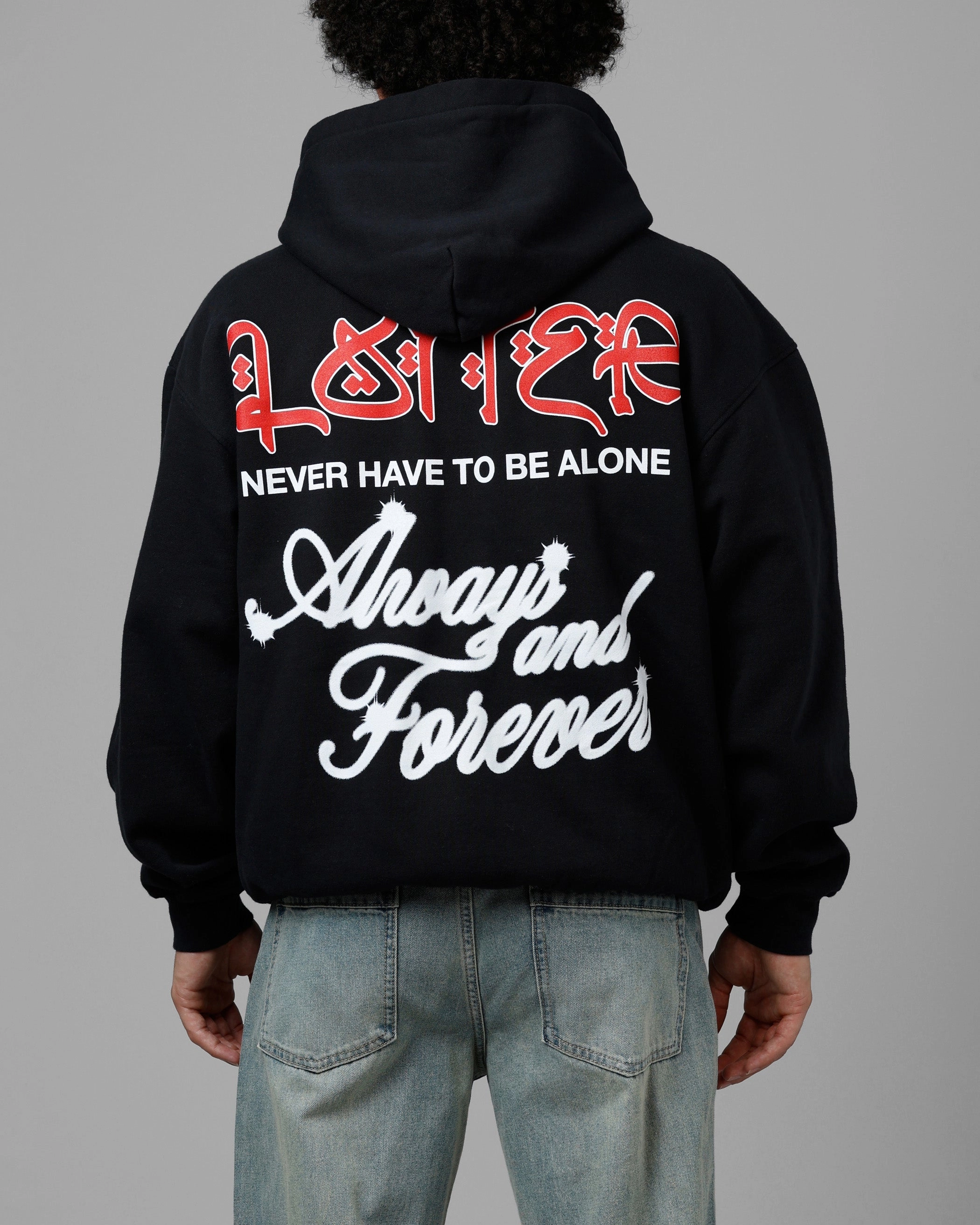 suitable for sports games Lightweight Construction Loiter Always And Forever Zip Hoodie Black