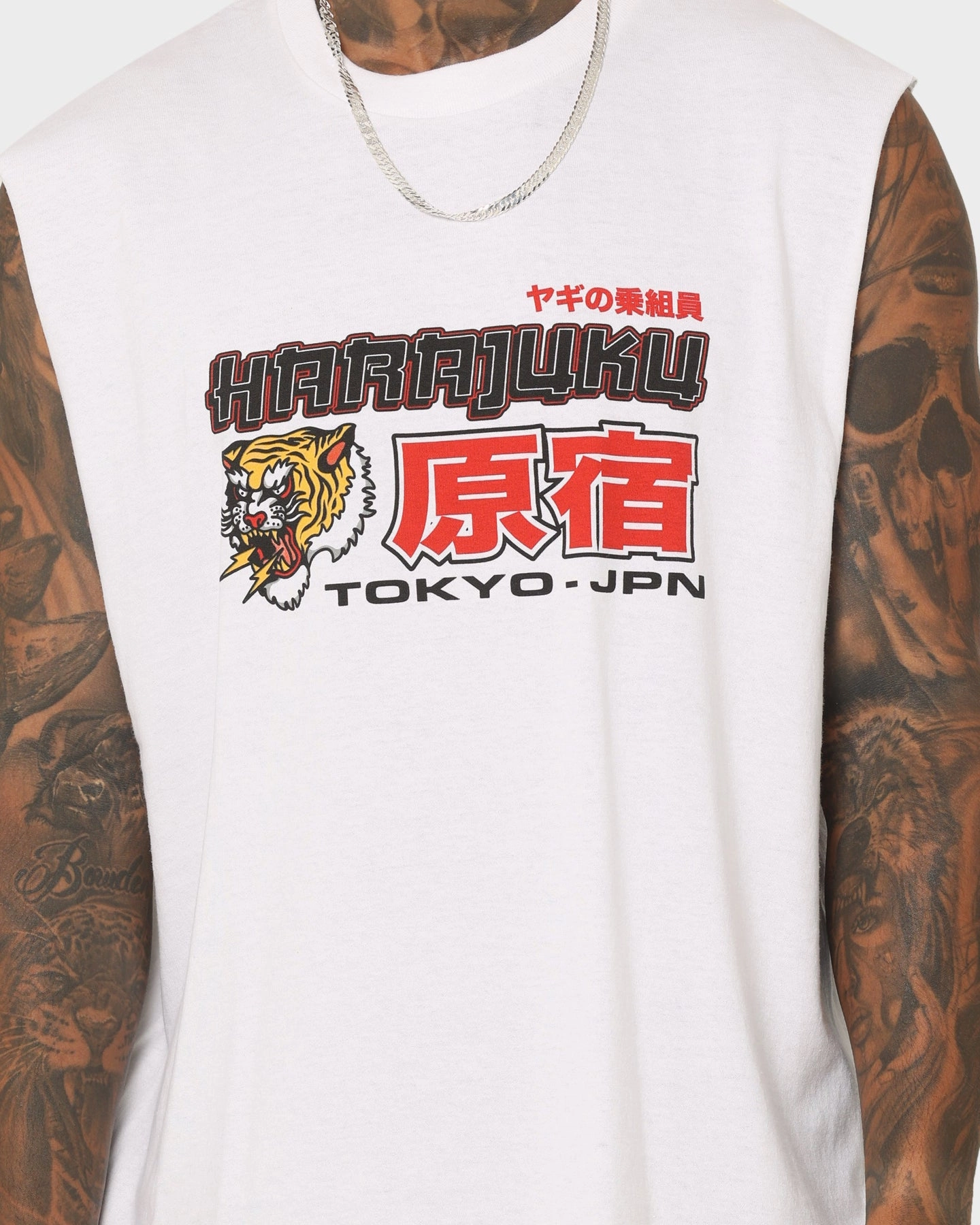 Streetwear Style Goat Crew Harajuku Muscle T-Shirt White