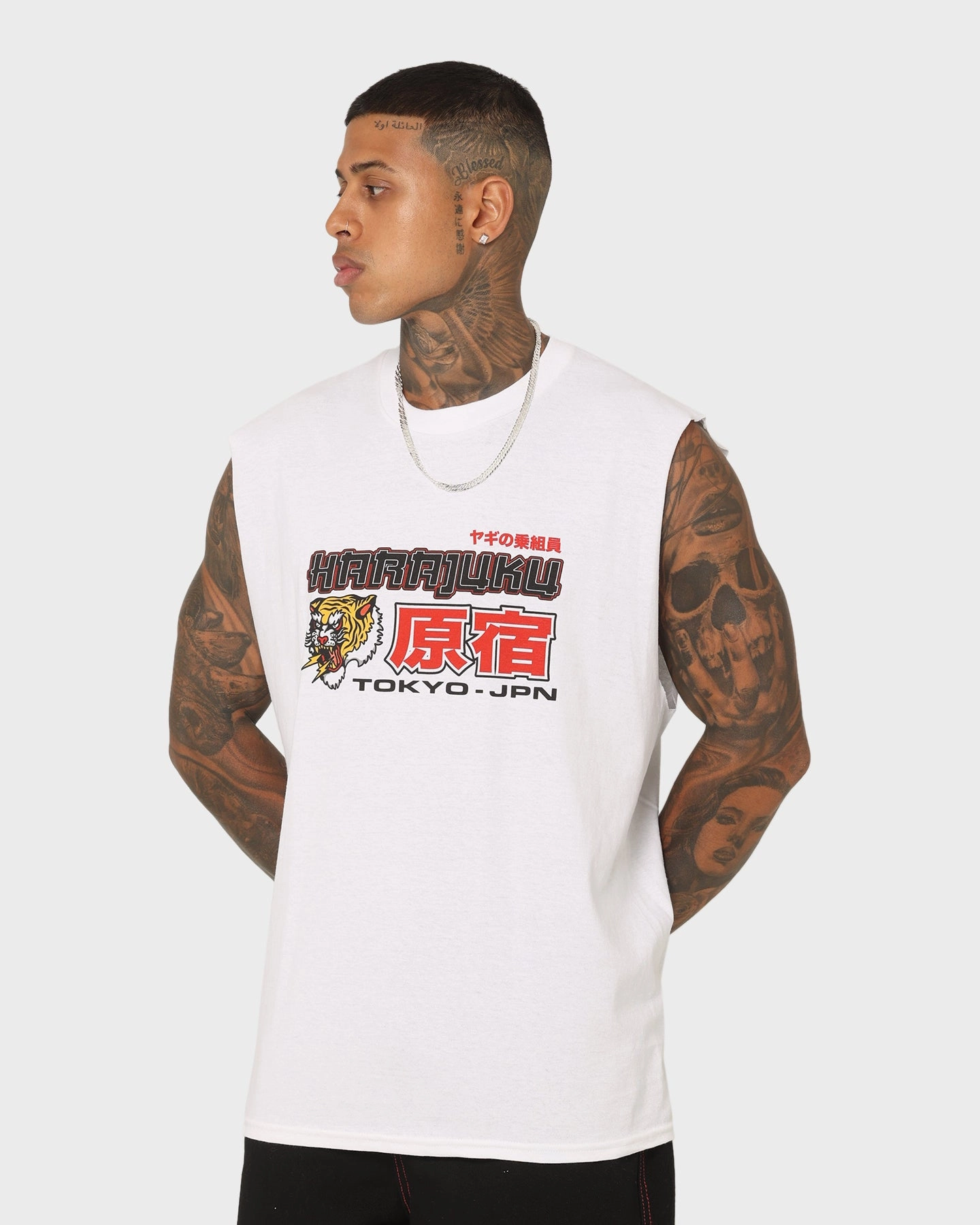 Goat Crew Harajuku Muscle T-Shirt White EcoConscious Processing