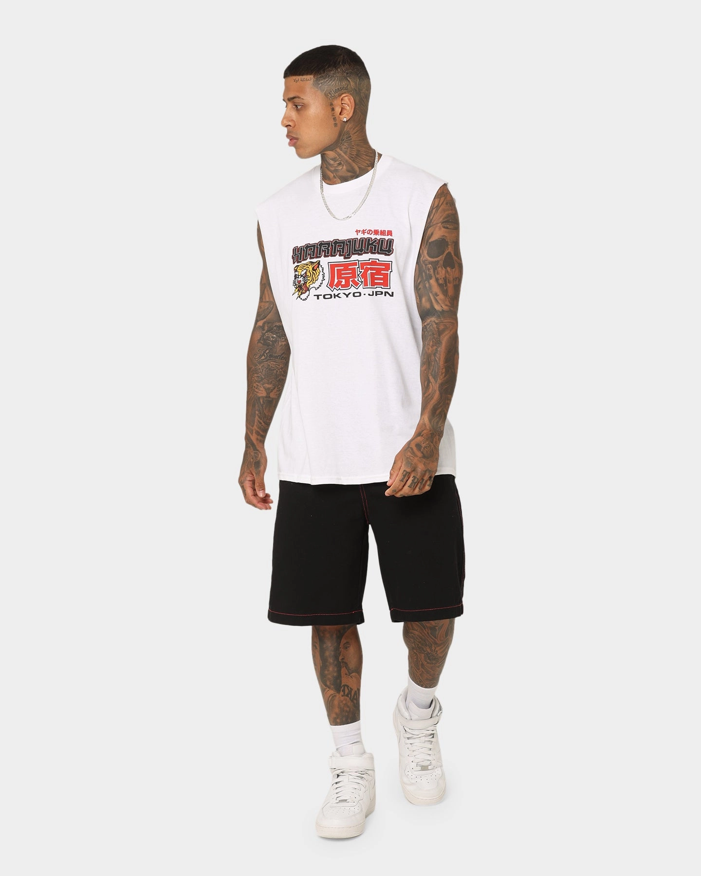 Goat Crew Harajuku Muscle T-Shirt White Urban Casual