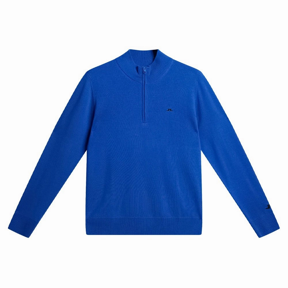 Breathable Layer J.Lindeberg Kian Zipped Golf Pullover Nautical Blue - SS24 Men