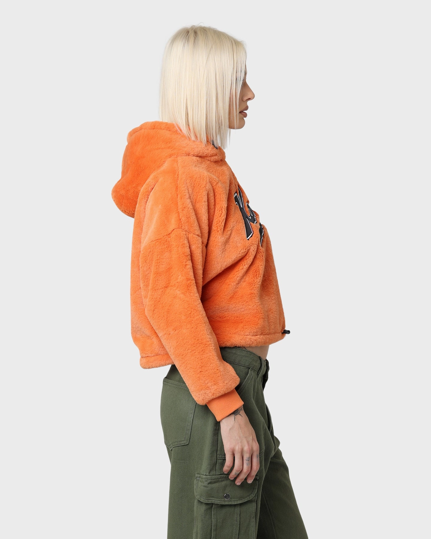 Karl Kani Varsity Plush Oversized Hoodie Orange Solid