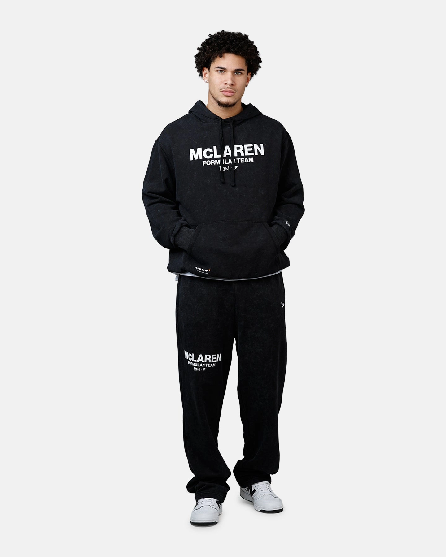 New Era X Mclaren Hoodie Black Lockdown Hood Toggle Printed