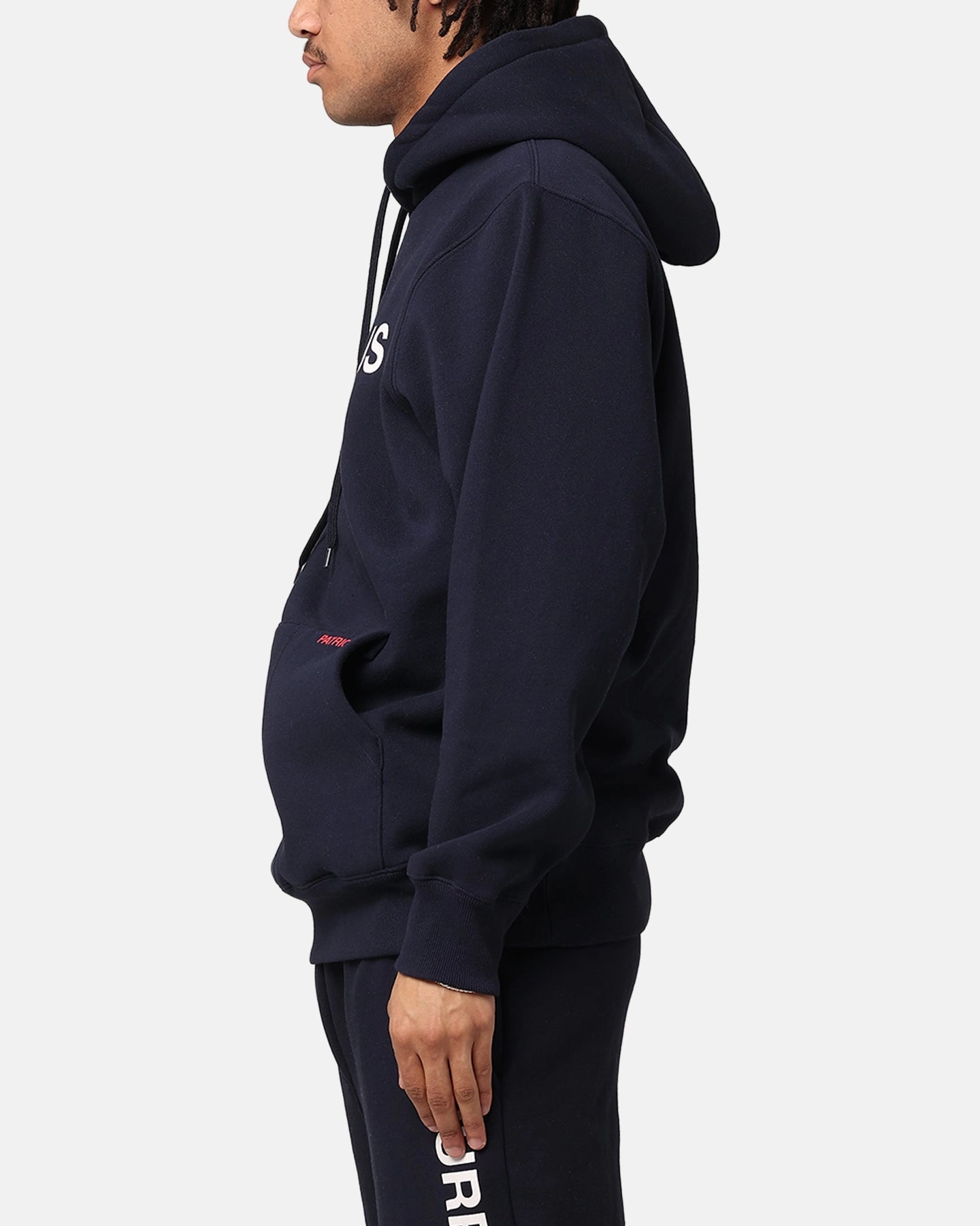 colorful Convertible Collar Style Daniel Patrick Surplus Logo Hoodie Navy/Cream/Red