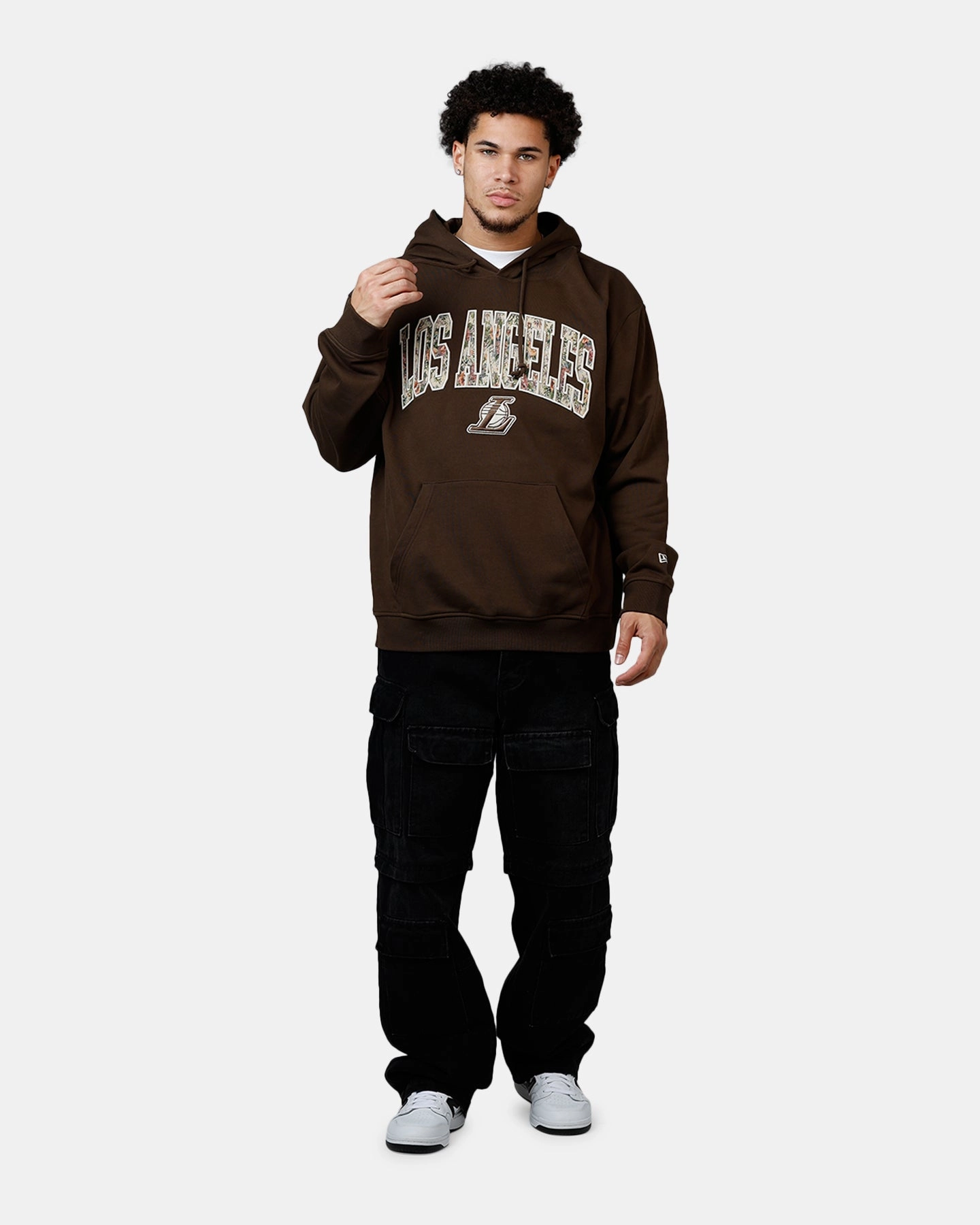 Rain Friendly New Era Los Angeles Lakers Upholstery Hoodie Walnut