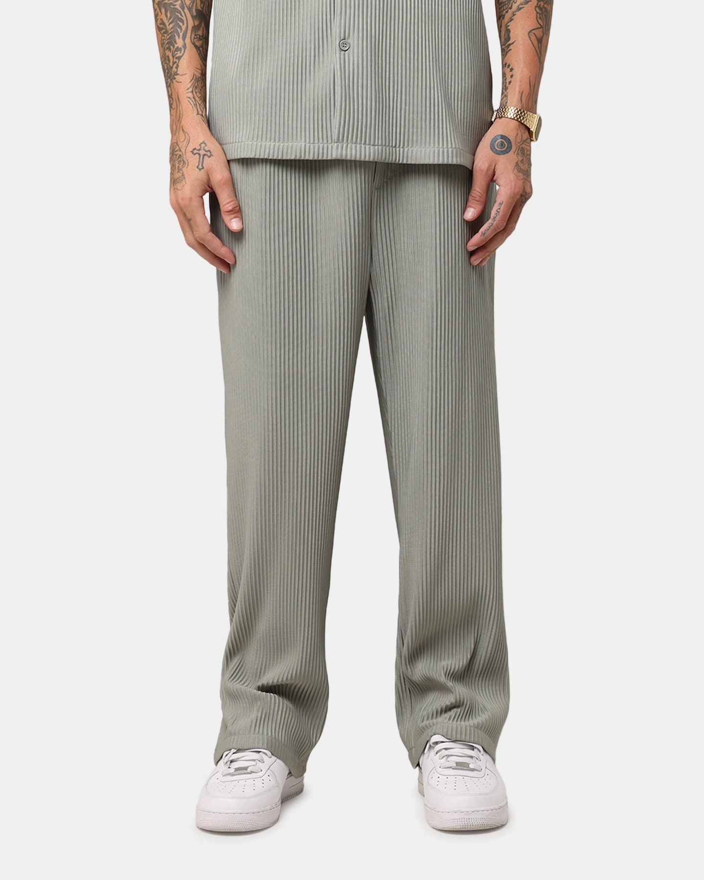 XXIII Pleated Pants Olive Fashionable Fit Stay Fresh