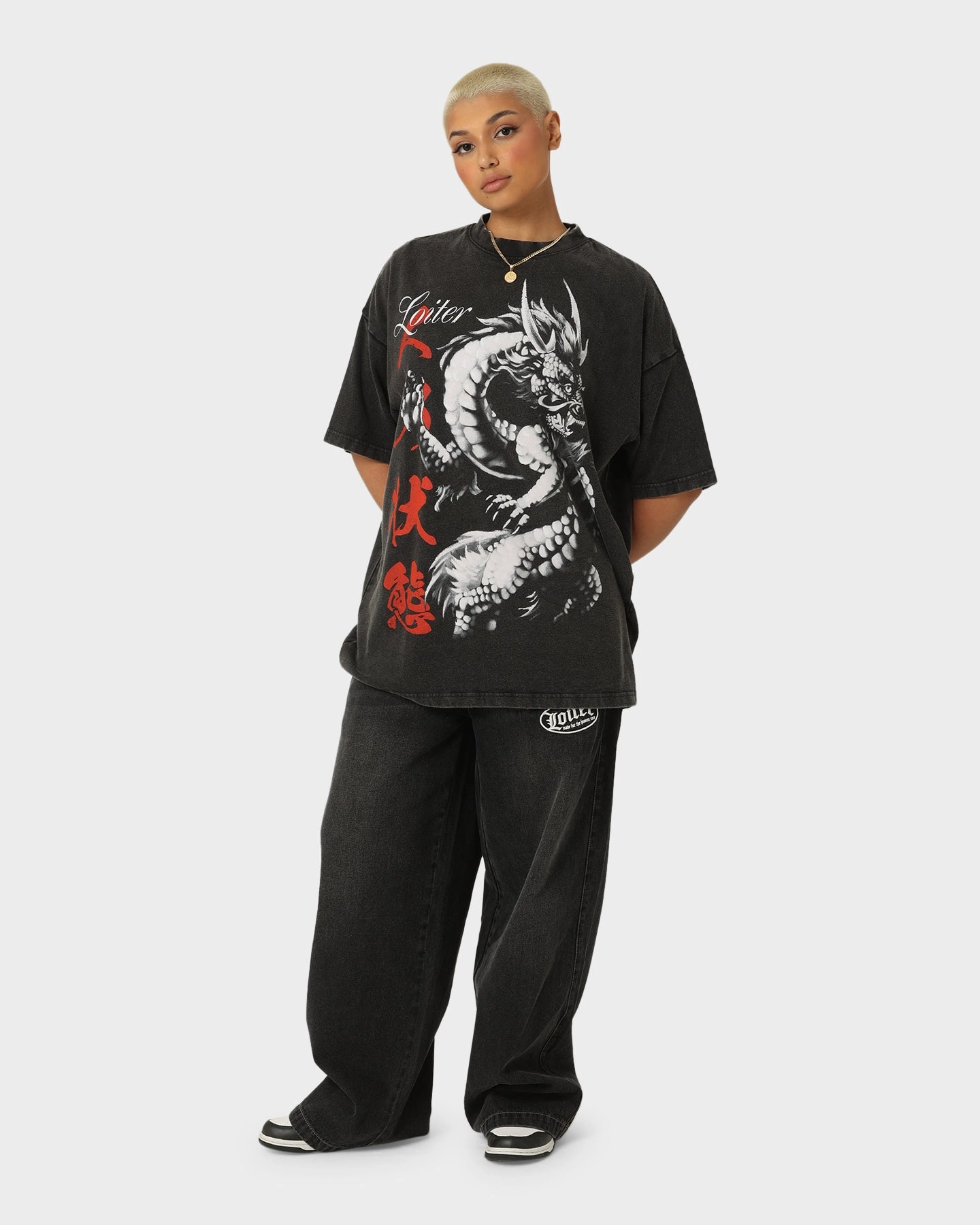 sequined details quick dry Loiter Dynasty T-Shirt Vintage Black