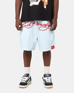Lounge Ready Ed Hardy Beach Shorts Blue Stripe