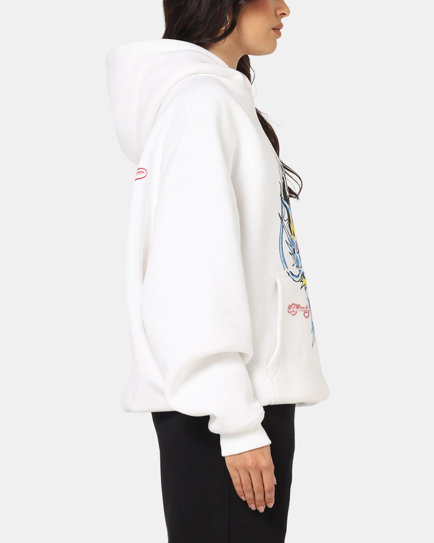 Sustain Ed Hardy Blue Dragon Hoodie White