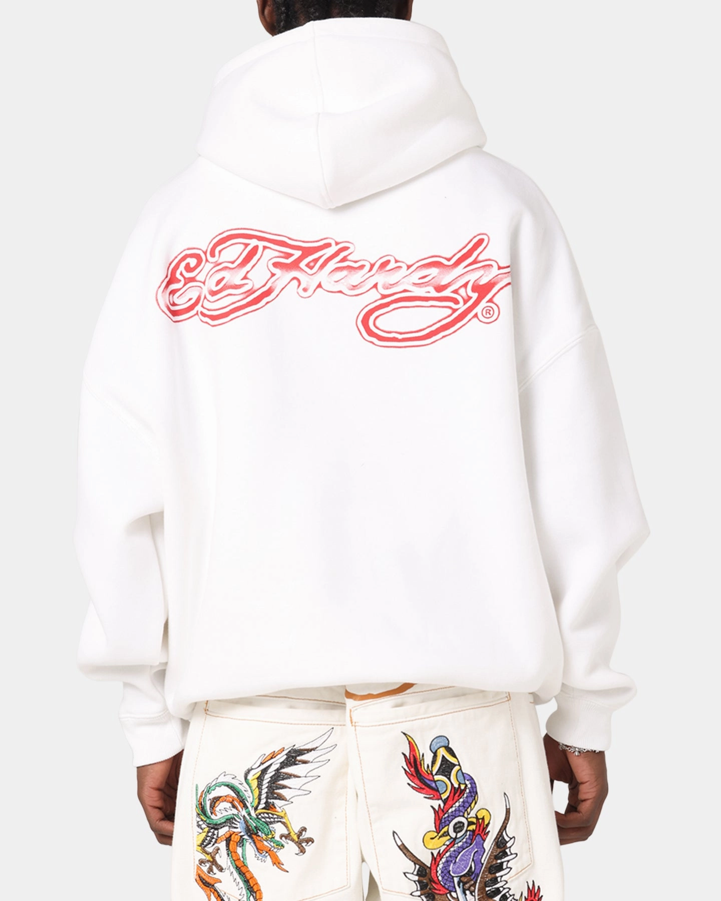 thermal imaging Ed Hardy Blue Dragon Hoodie White