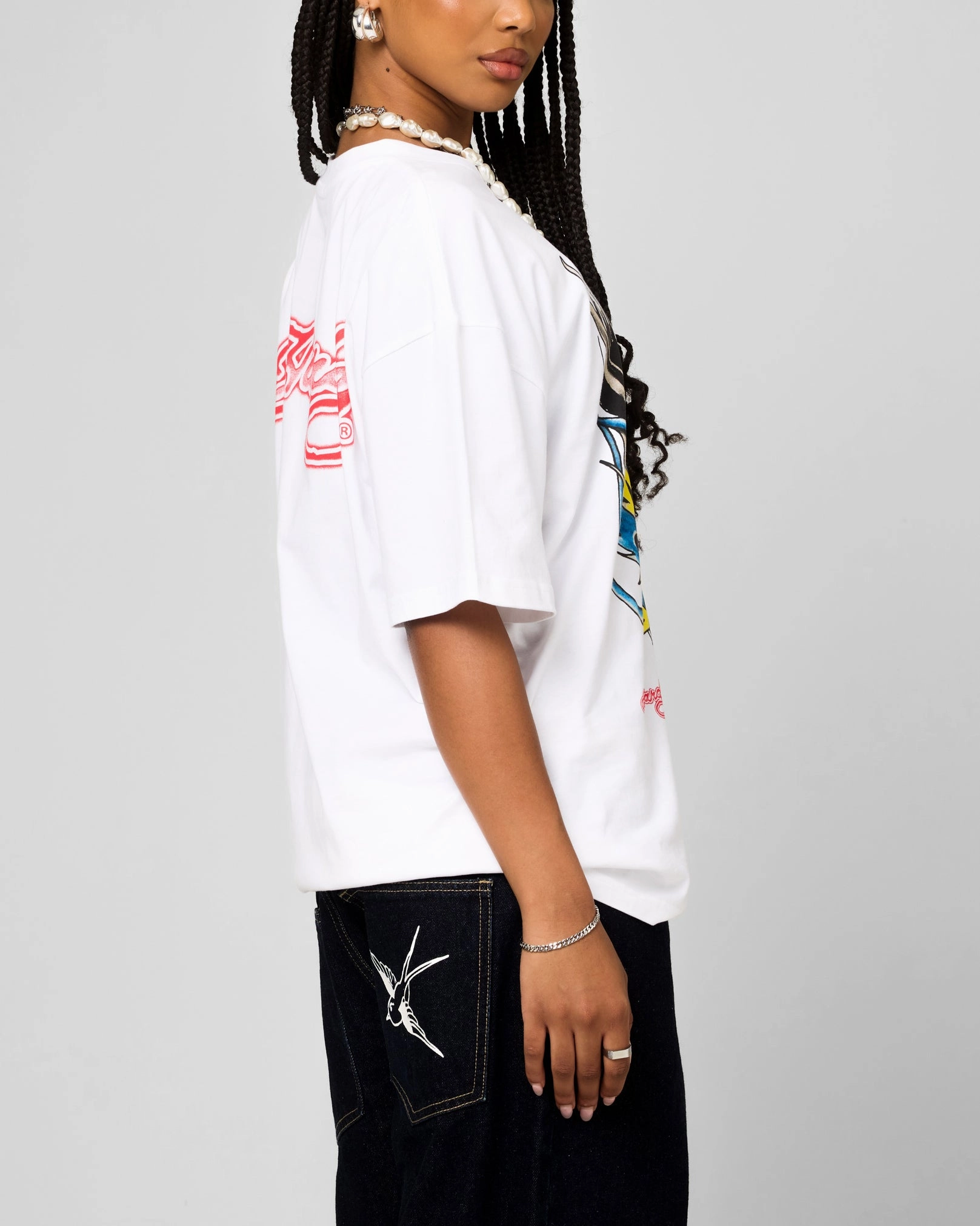 Basic Piece Active Trend Ed Hardy Blue Dragon T-Shirt White