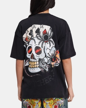 Chilly Day Wear Ed Hardy Catcher T-Shirt Black Acidwash