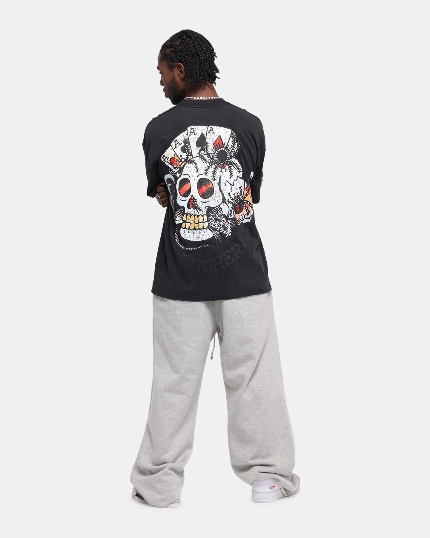 Collared formality Trendy Piece Ed Hardy Catcher T-Shirt Black Acidwash