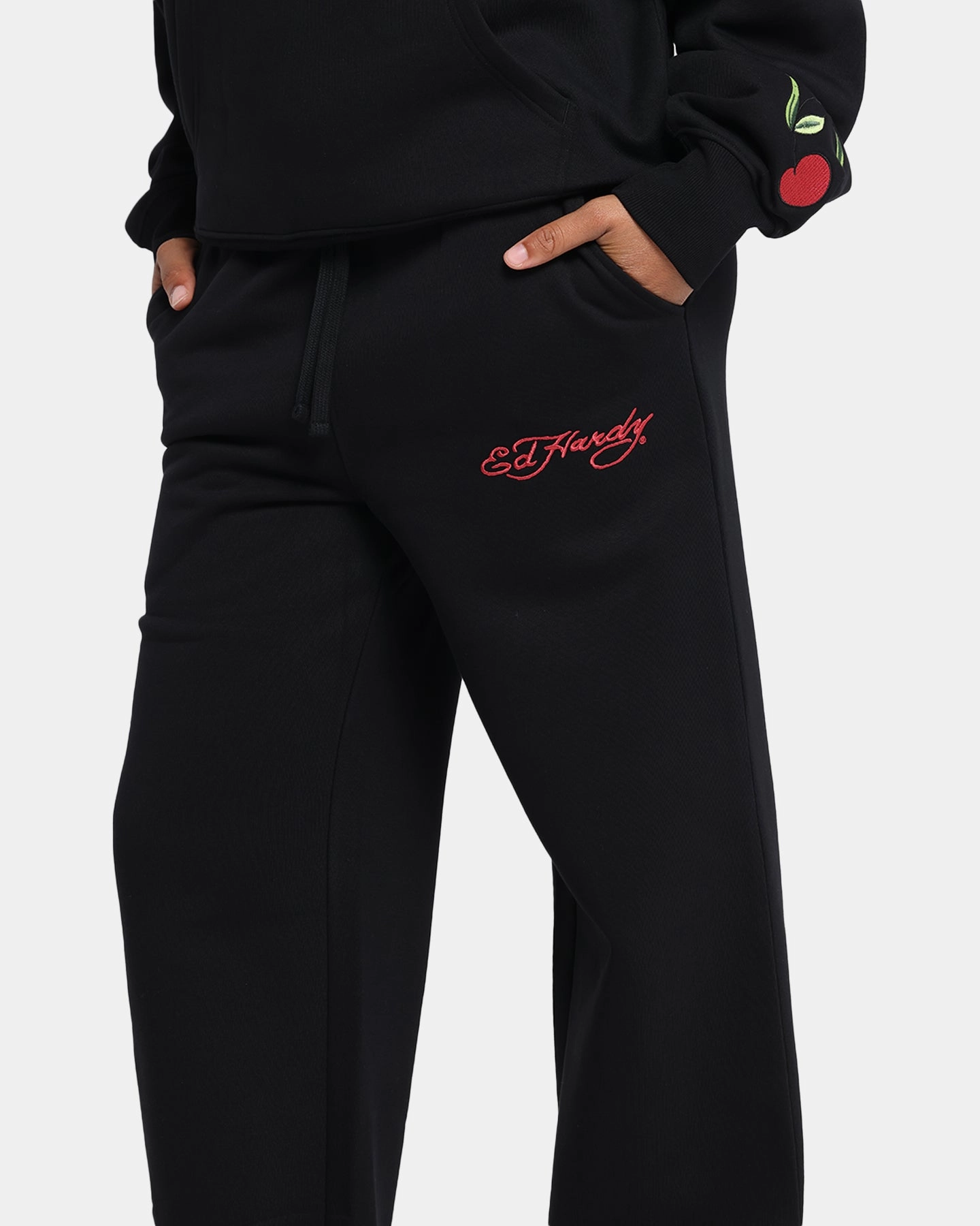 Ed Hardy Cherry Trackpants Black Smart Style Long Use