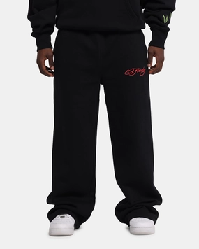 Hidden pockets WrinkleResistantMaterial Ed Hardy Cherry Trackpants Black