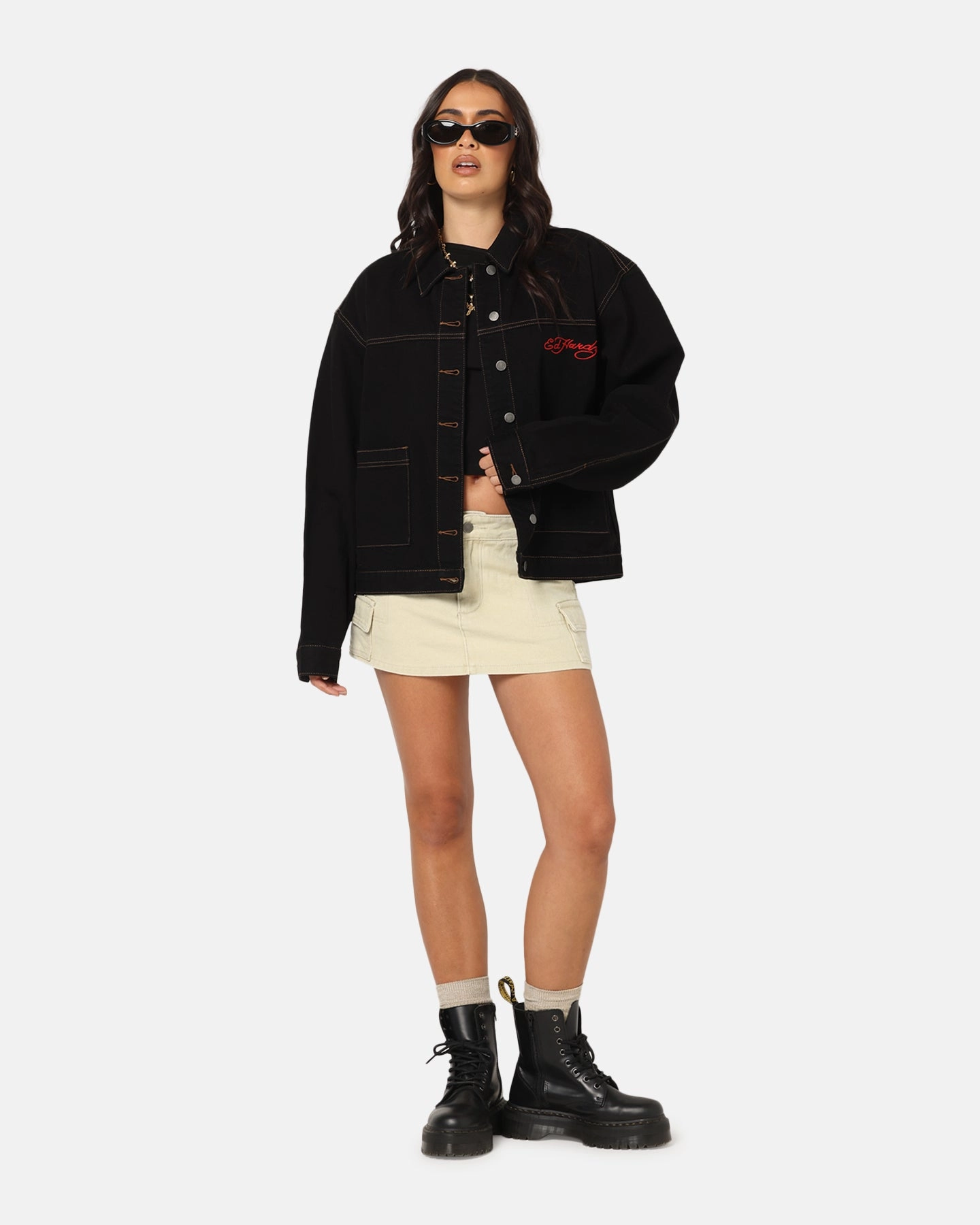 Ed Hardy Coach Denim Jacket Black Feel