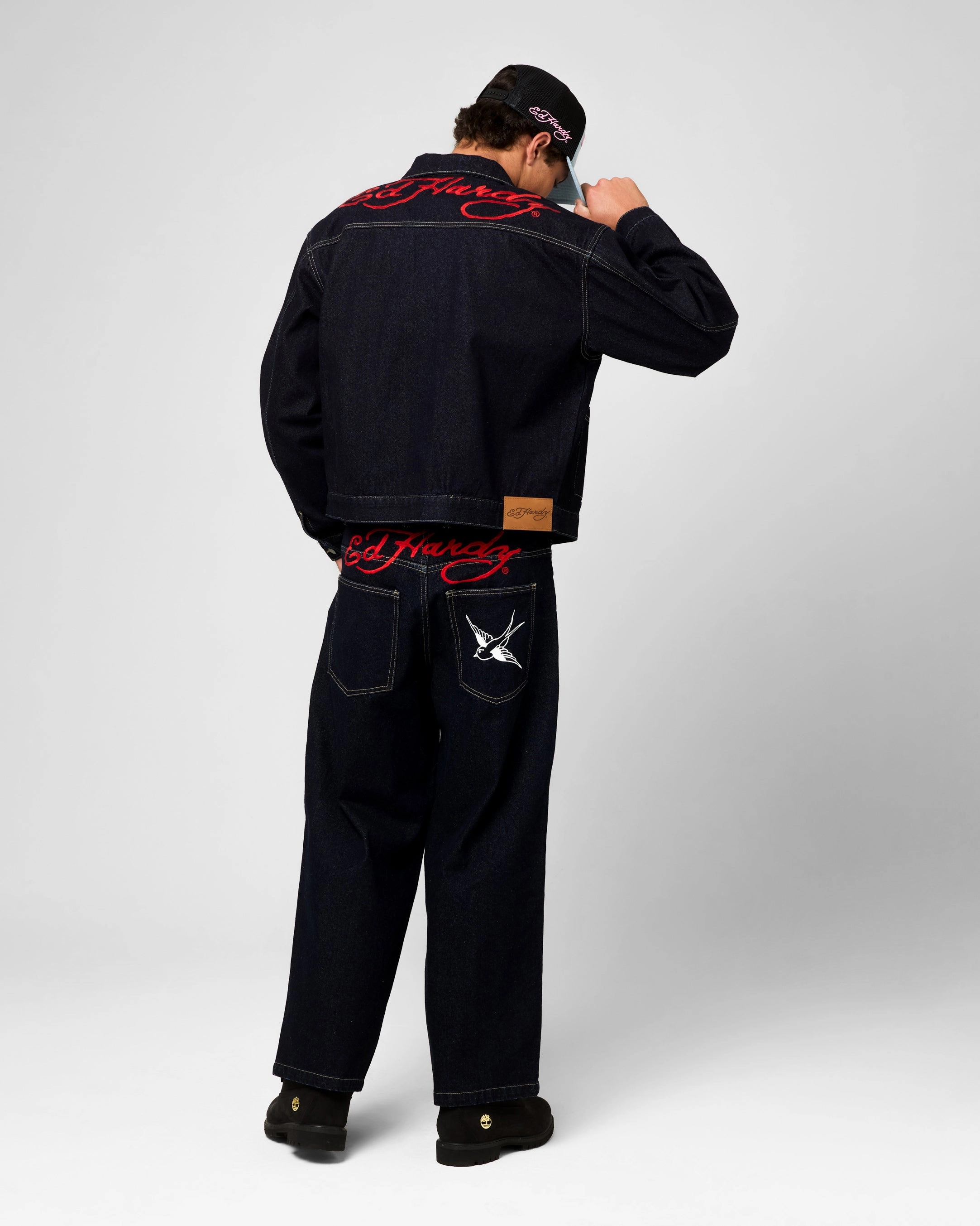 Ed Hardy Coach Denim Jacket Raw Indigo Appreciate sunset