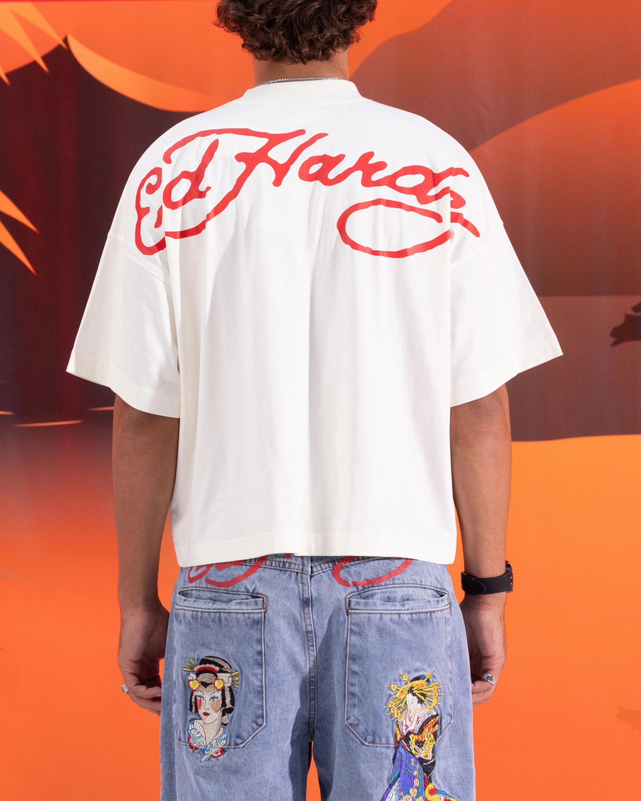 Ed Hardy Devil T-Shirt Off White Stylish Outfit