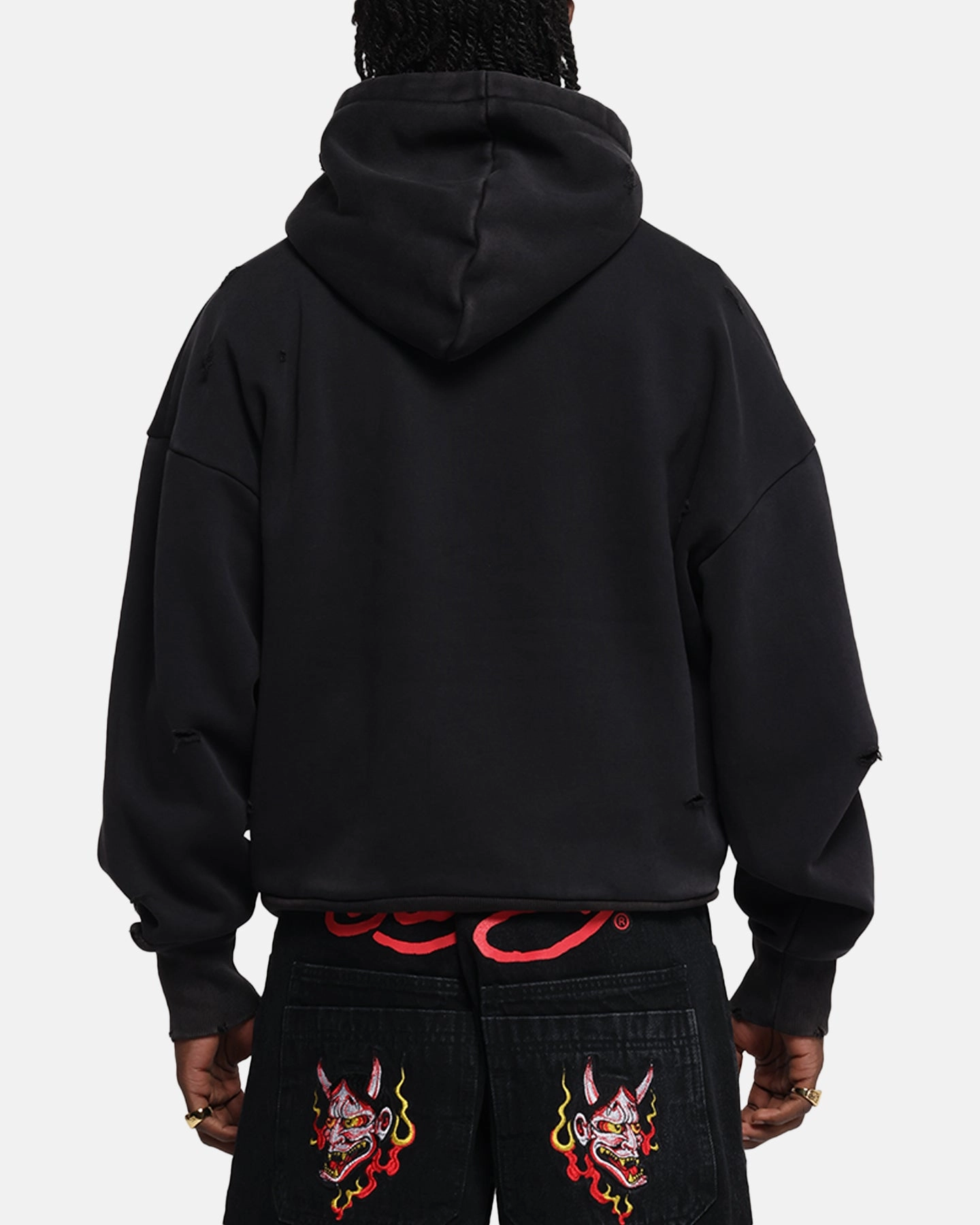 Ed Hardy Distressed Hoodie Black HighDensity Padding transportation purpose