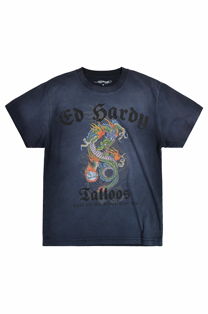 Timeless and Chic Ed Hardy Dragon Men's Short Sleeve Tee