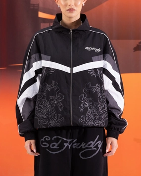 sports practice Child Ed Hardy Dragon Track Jacket Black