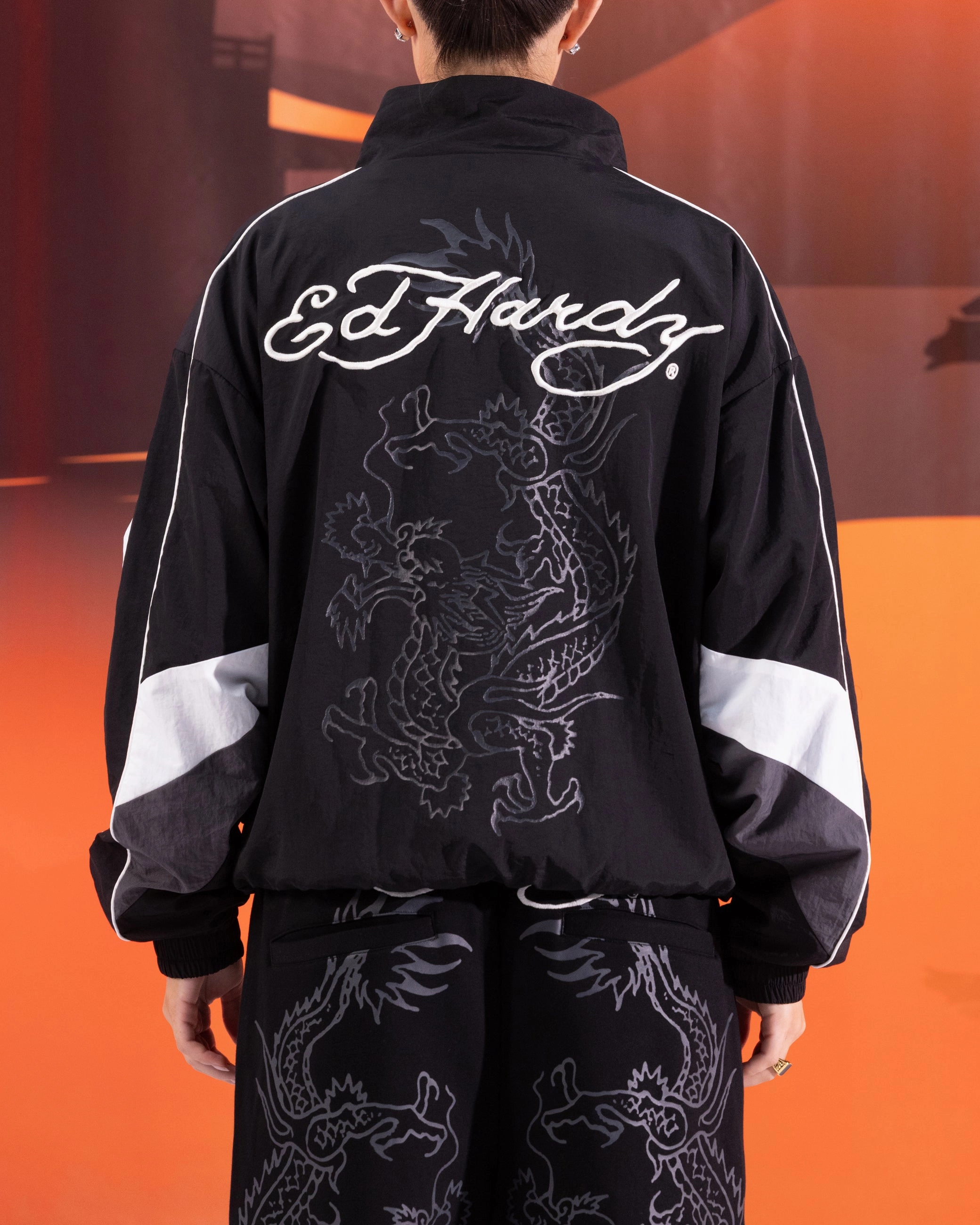 Suitcase Ed Hardy Dragon Track Jacket Black