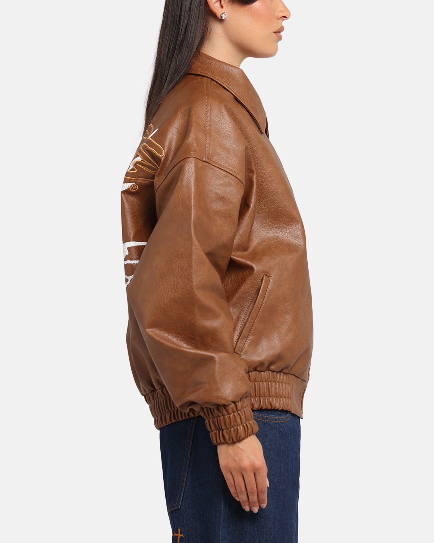 Ed Hardy Eagle Jacket Brown suitable for trade shows Sophisticated