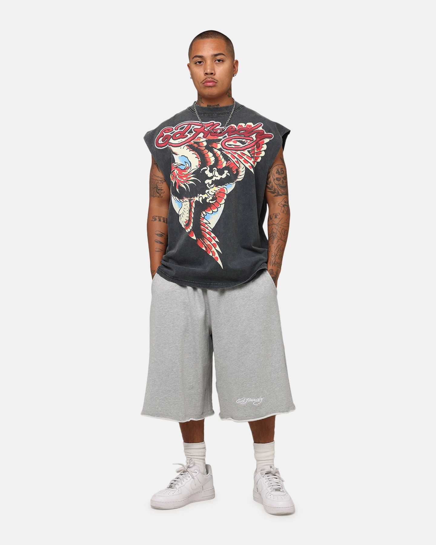 Ed Hardy Eagle Motor Muscle T-Shirt Black Chilly Day Comfort Active Style Trend