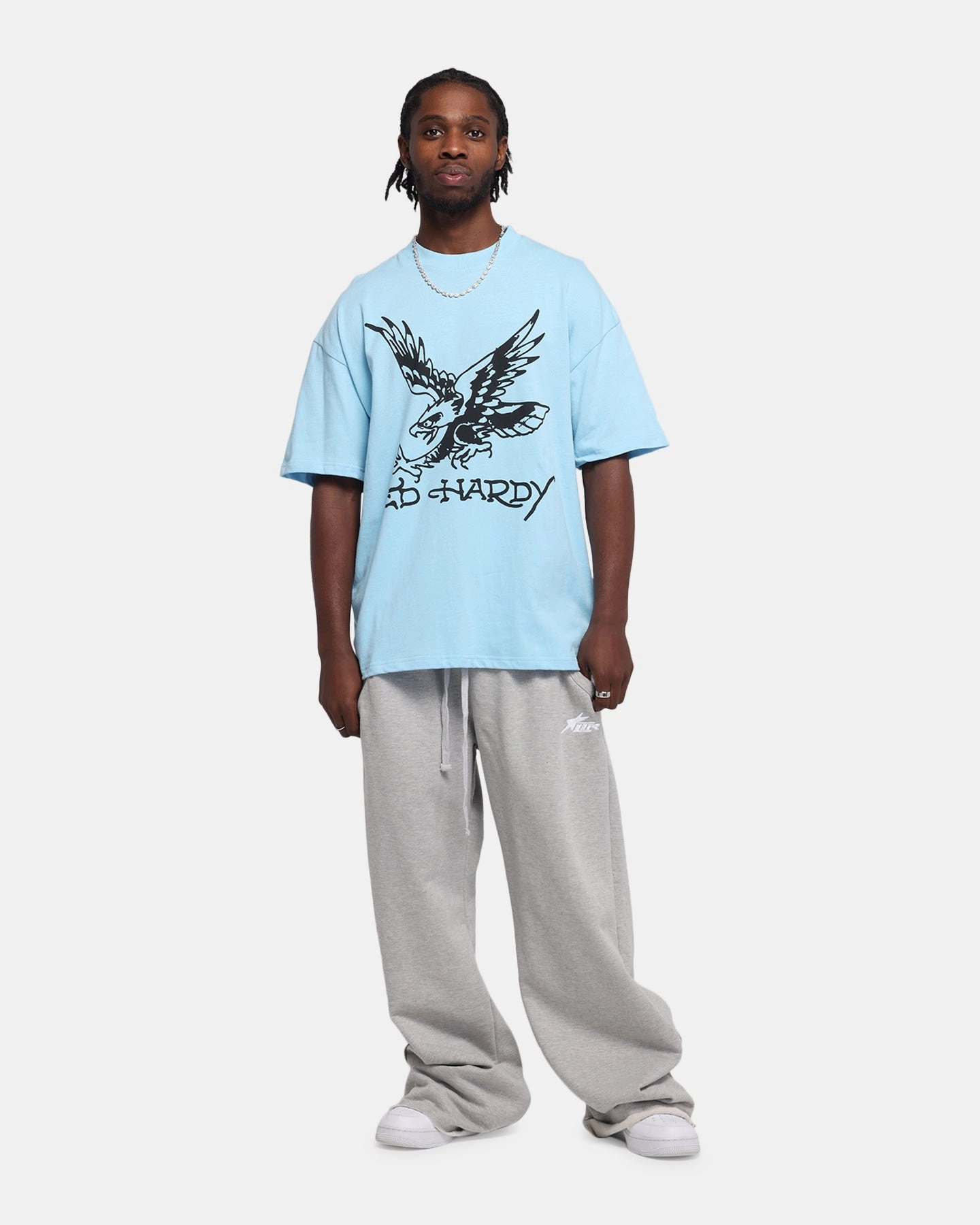 LayeredHemDetails Thermal Regulating Layer Ed Hardy Eagle T-Shirt Blue
