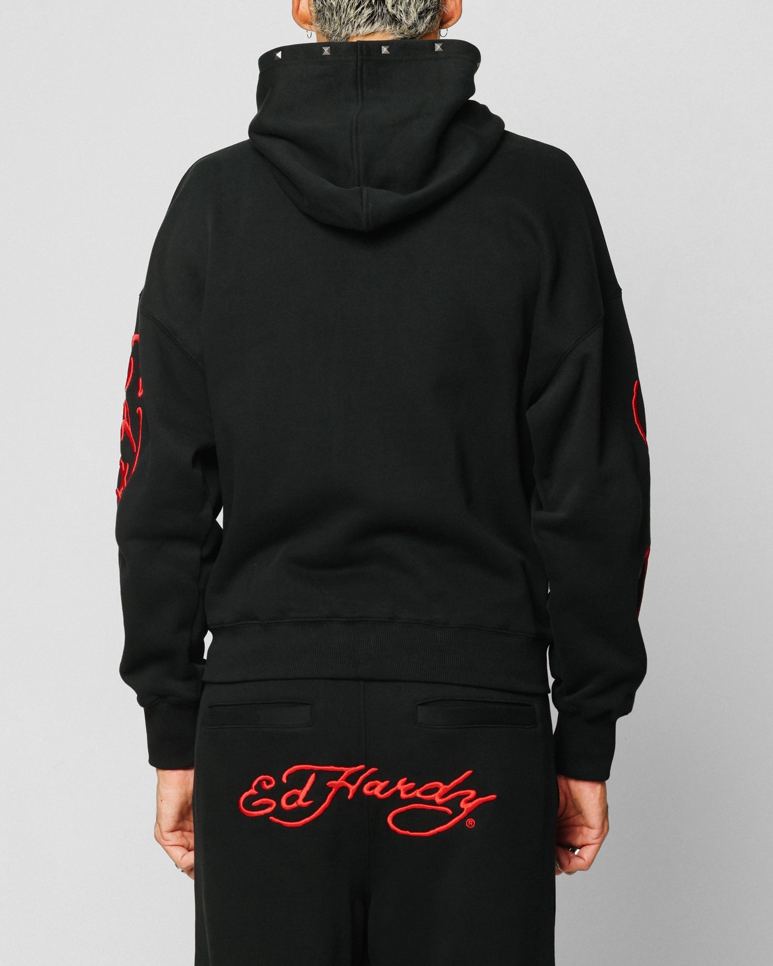 Seamless construction Ed Hardy Ed Hardy Hoodie Black