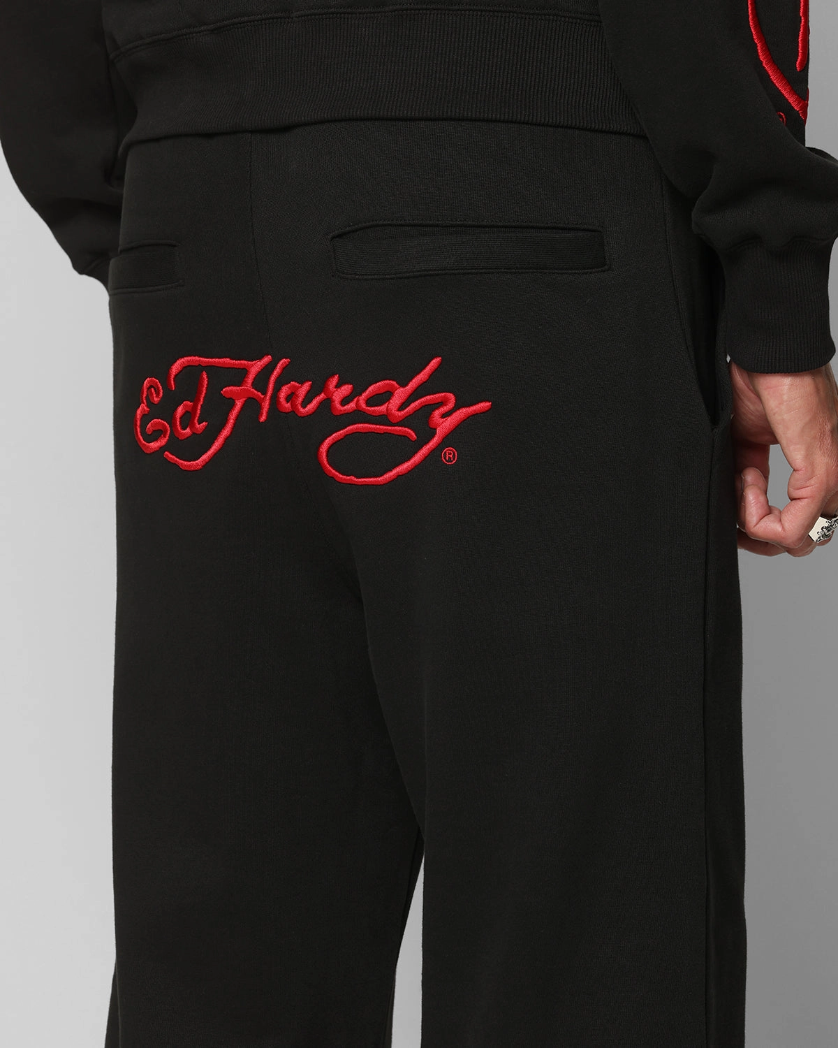 Ed Hardy Ed Hardy Track Pants Black Soft Brushed Lining AntiStaticLining