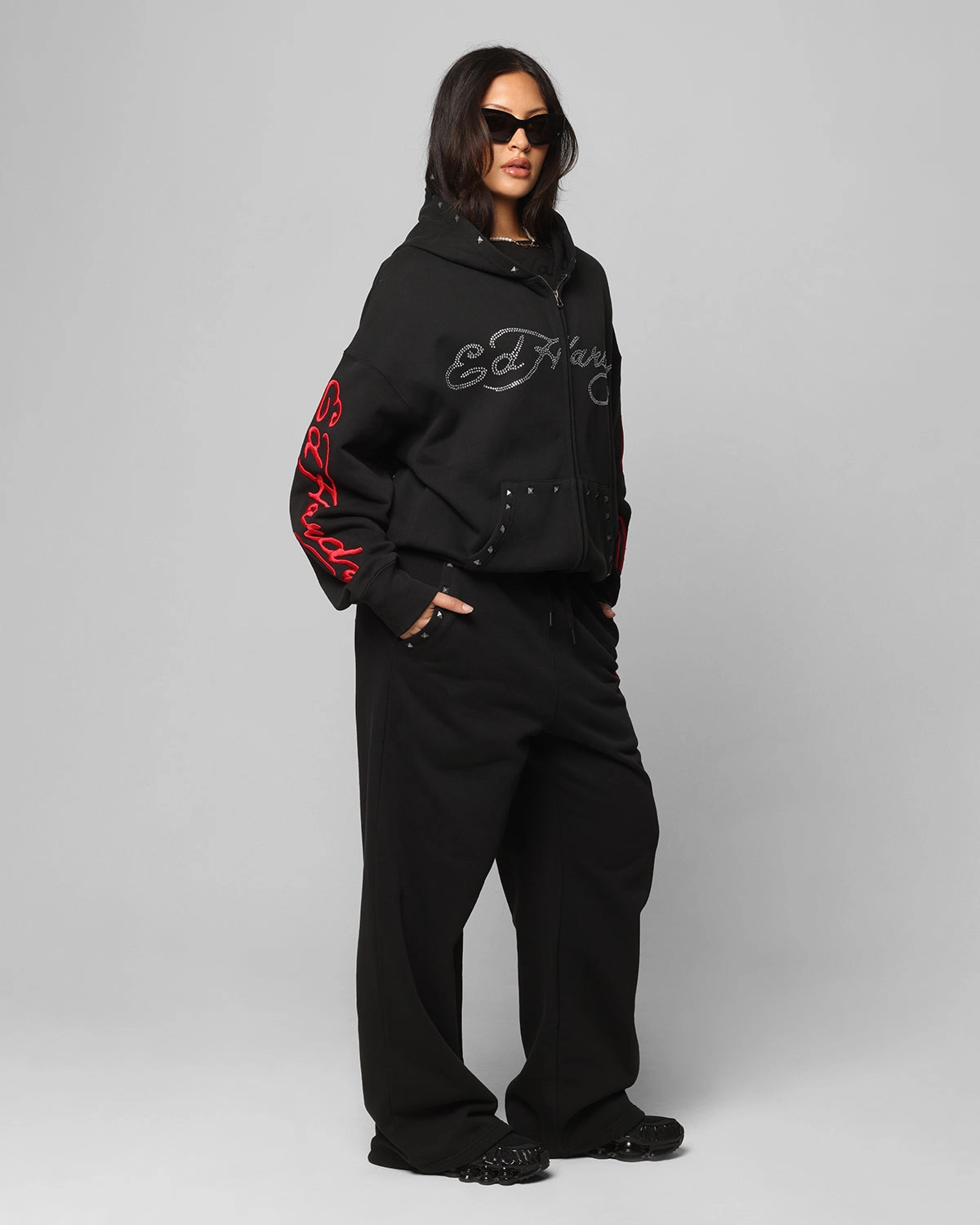 Ed Hardy Ed Hardy Track Pants Black Lightweight Flex