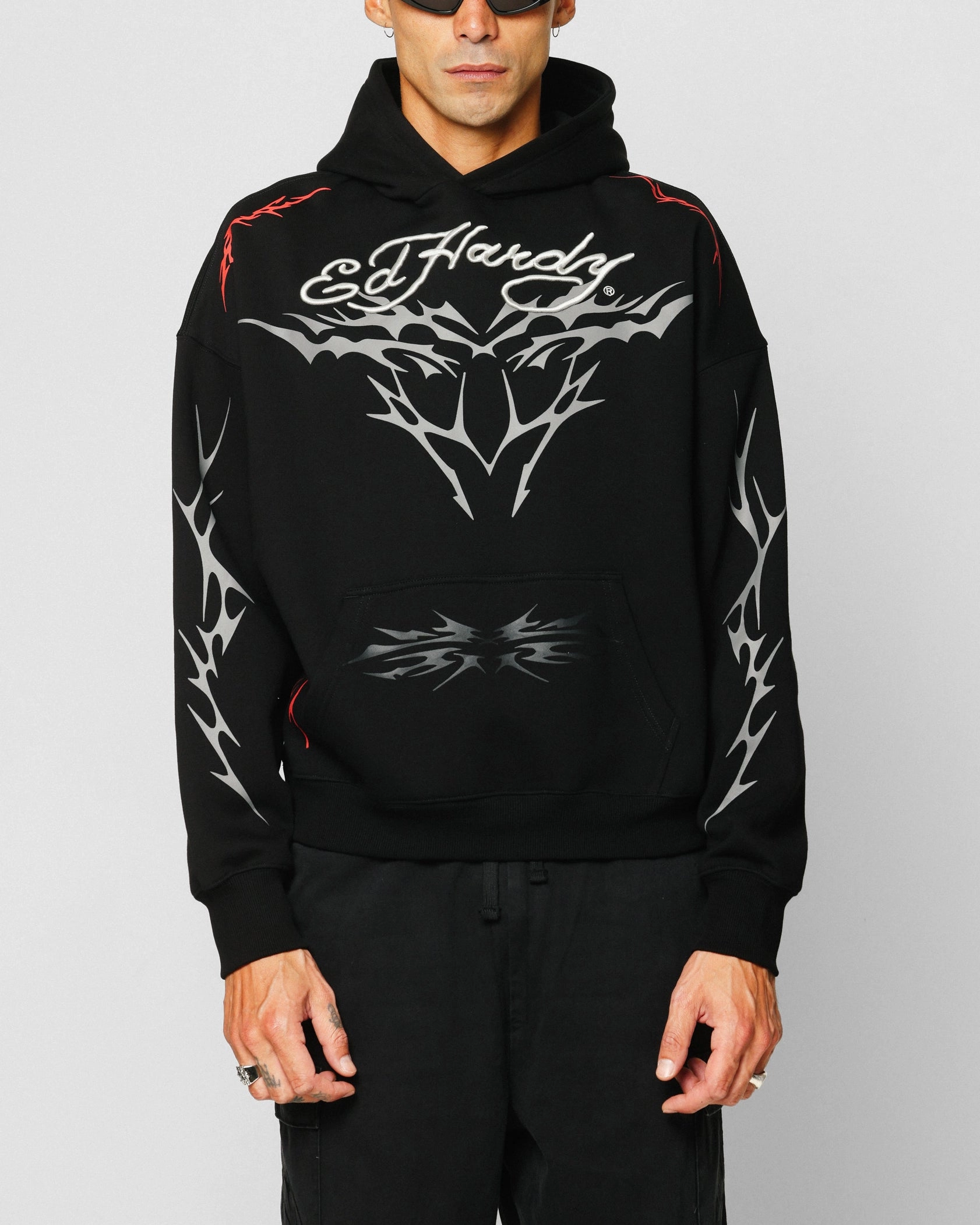 Ed Hardy Electric Hoodie Black Modular Layering System