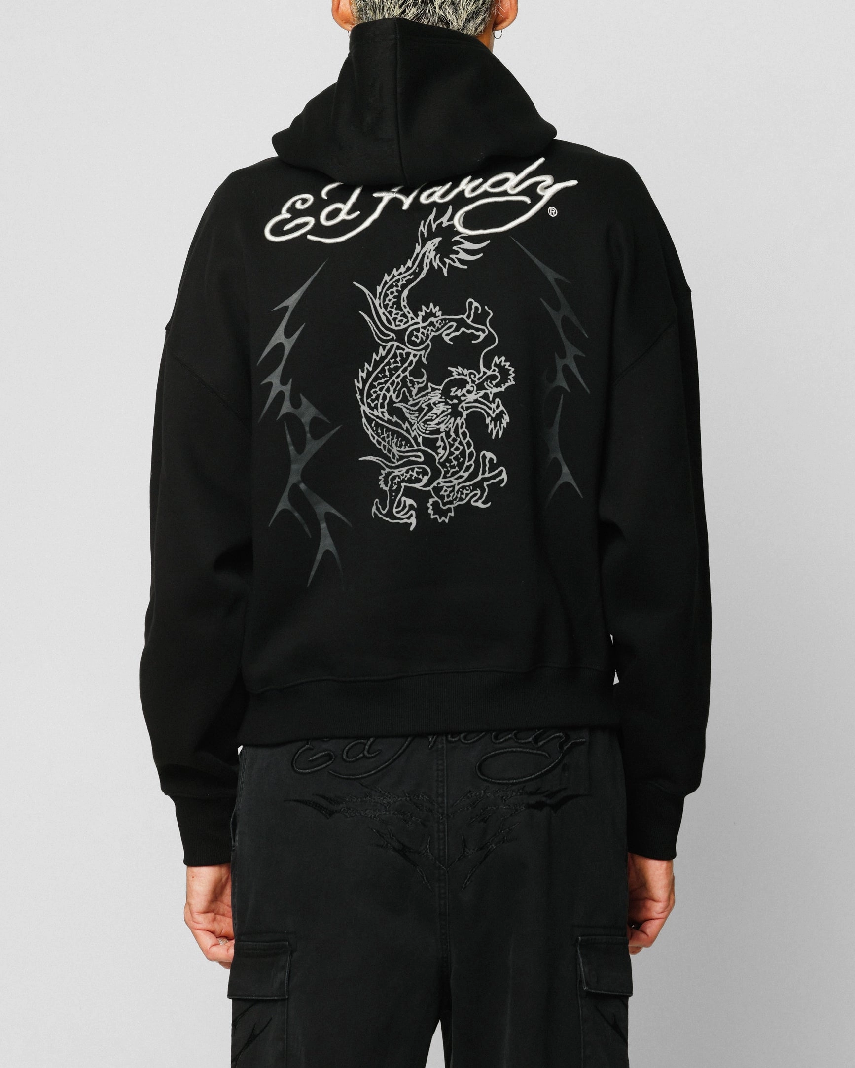 Softshell Fabric Technology Flexible Shoulder Panels Ed Hardy Electric Hoodie Black
