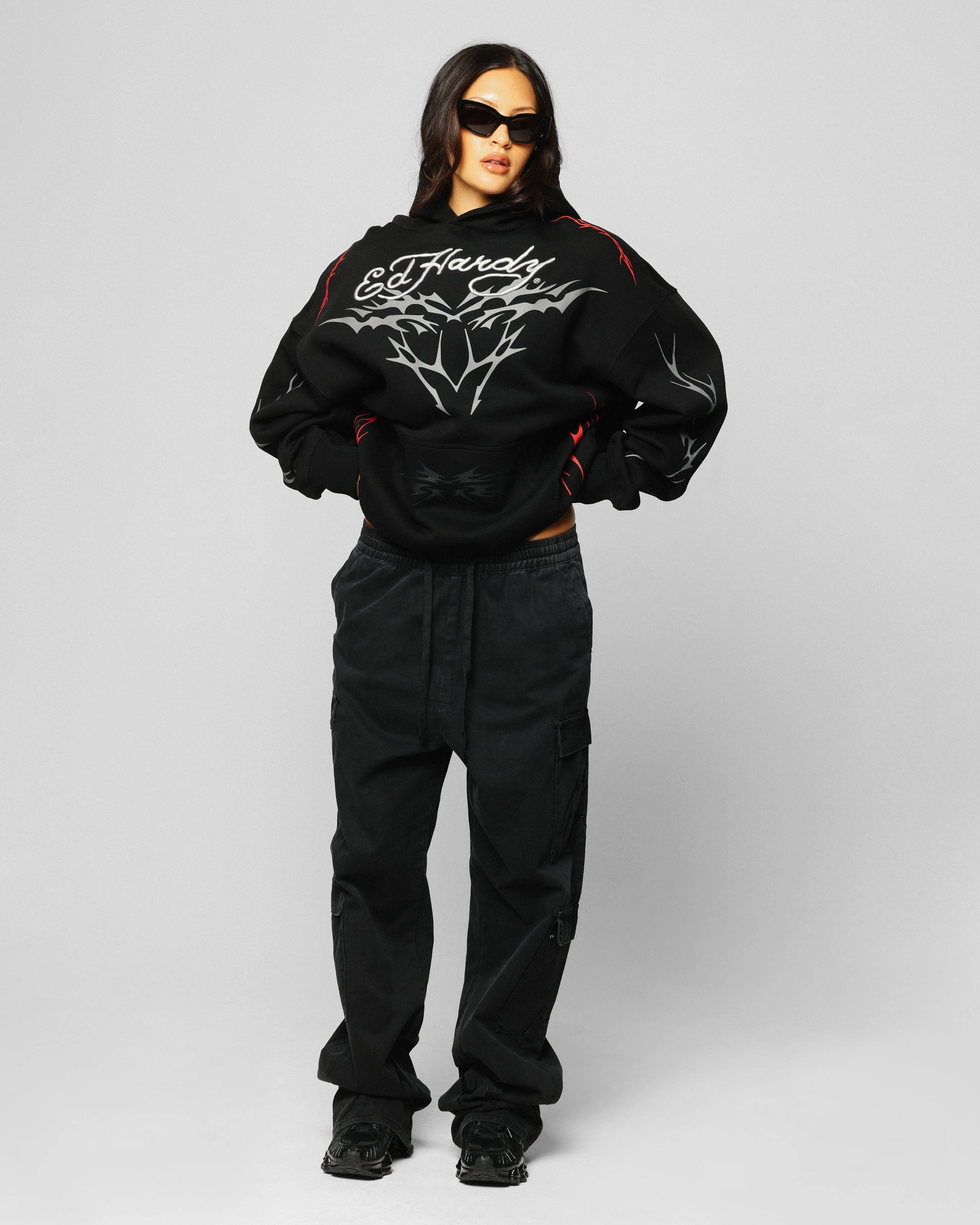 Relationship Winter Ready Ed Hardy Electric Hoodie Black