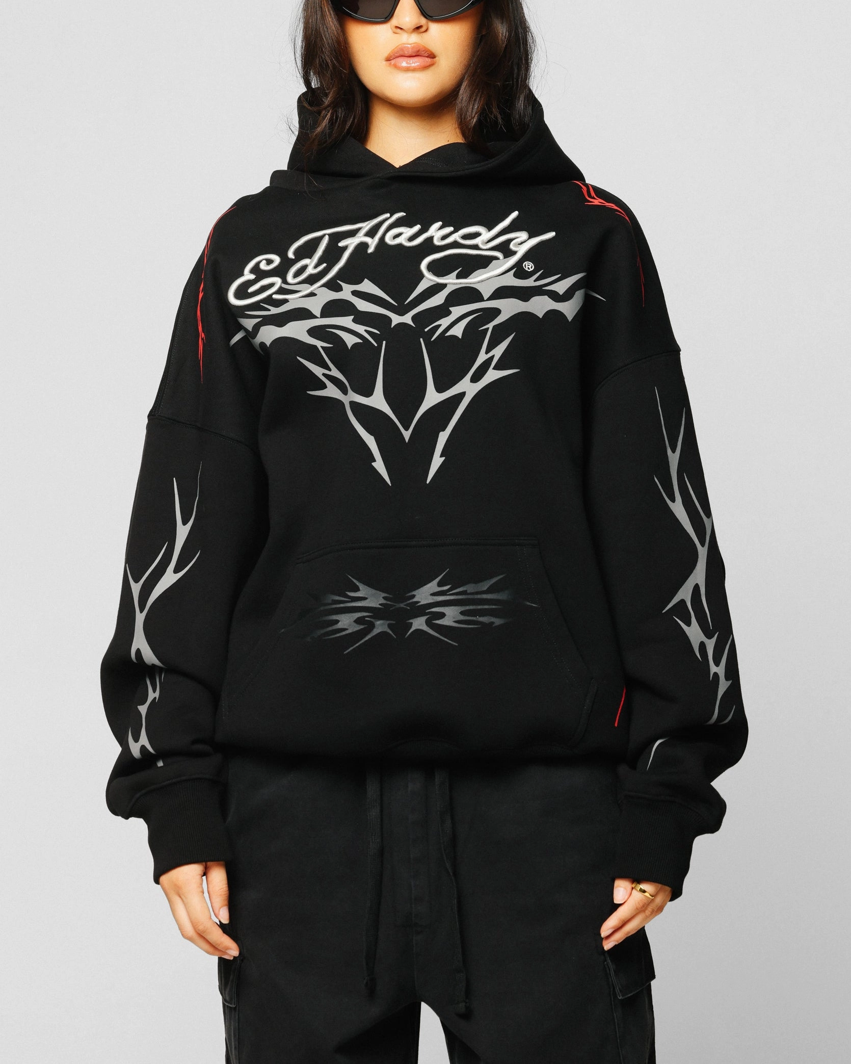 Circulate Ed Hardy Electric Hoodie Black