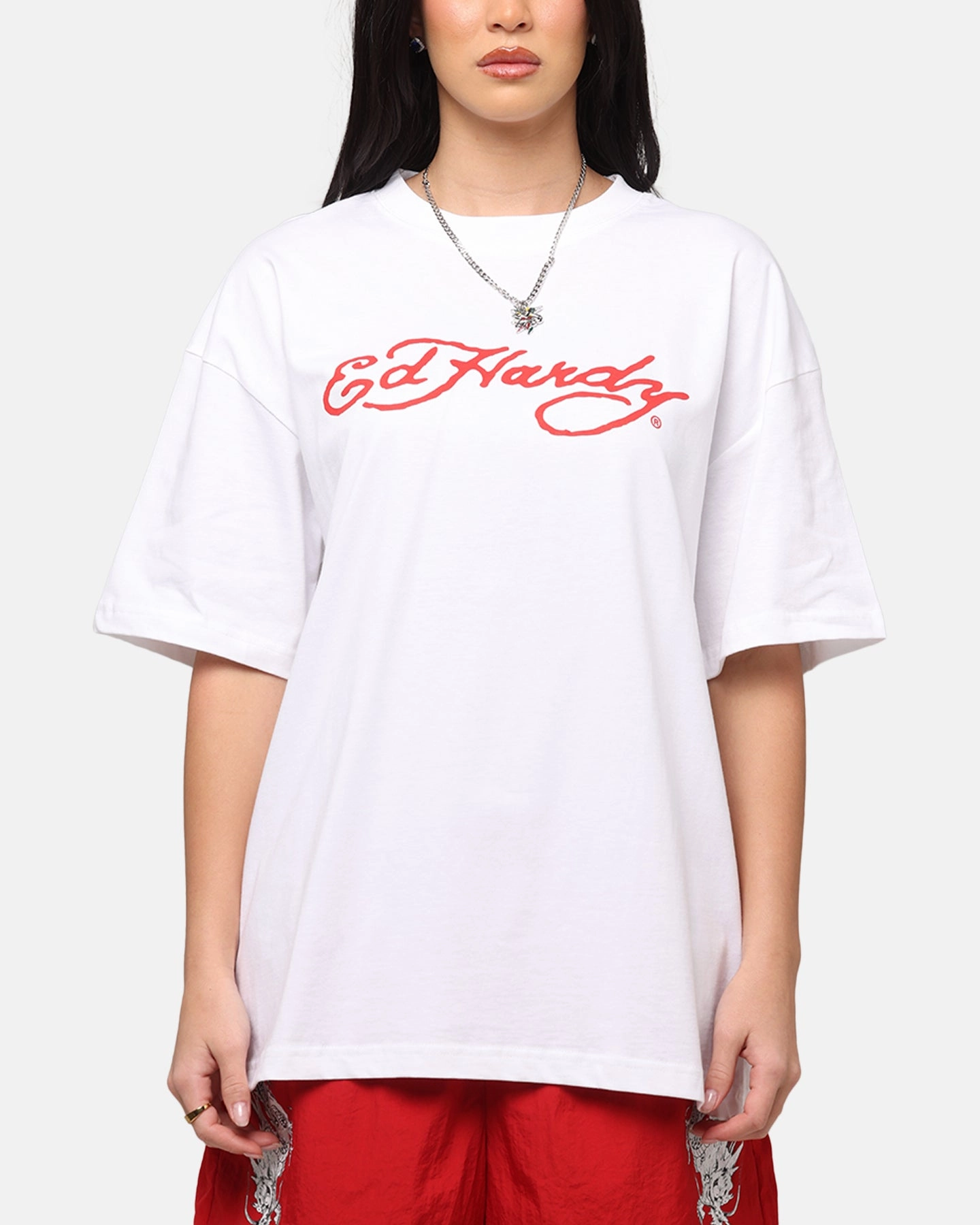 Ed Hardy Flaming Cobra T-Shirt White Bold Comfort