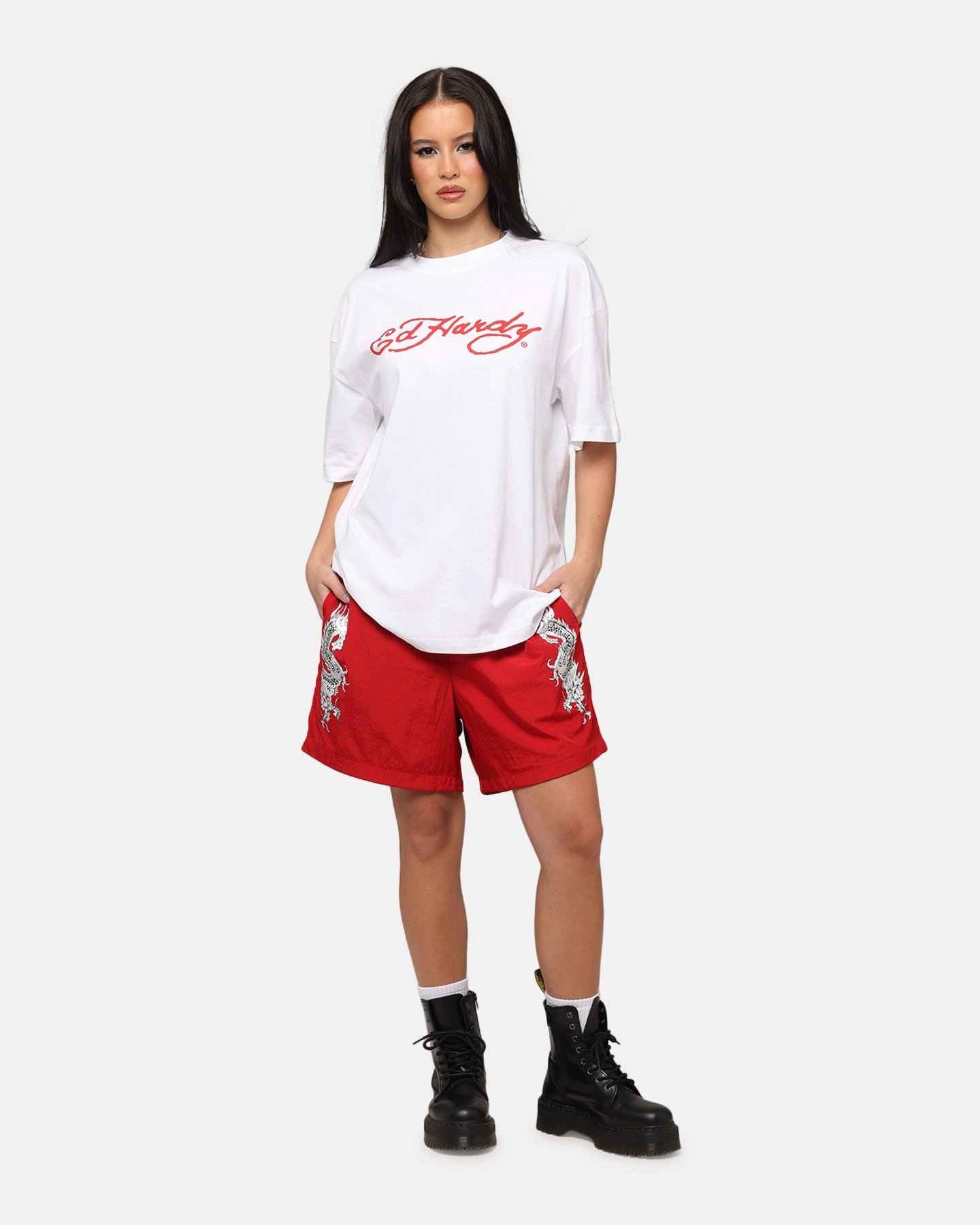Ed Hardy Flaming Cobra T-Shirt White All-Season Comfort