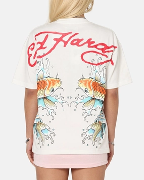 Low Impact Processing Ed Hardy Flash Koi T-Shirt Off White